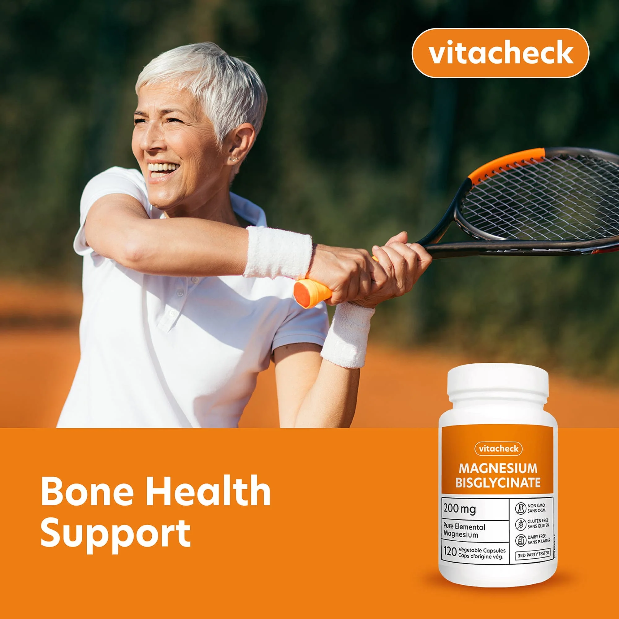 Vitacheck Magnesium Bisglycinate 200mg, Pure Elemental Magnesium, Highly Absorbable, Gentle On Bowels, Sleep Support, Muscle Recovery, Bone Health, 120 Vegetable Capsules - Image 5