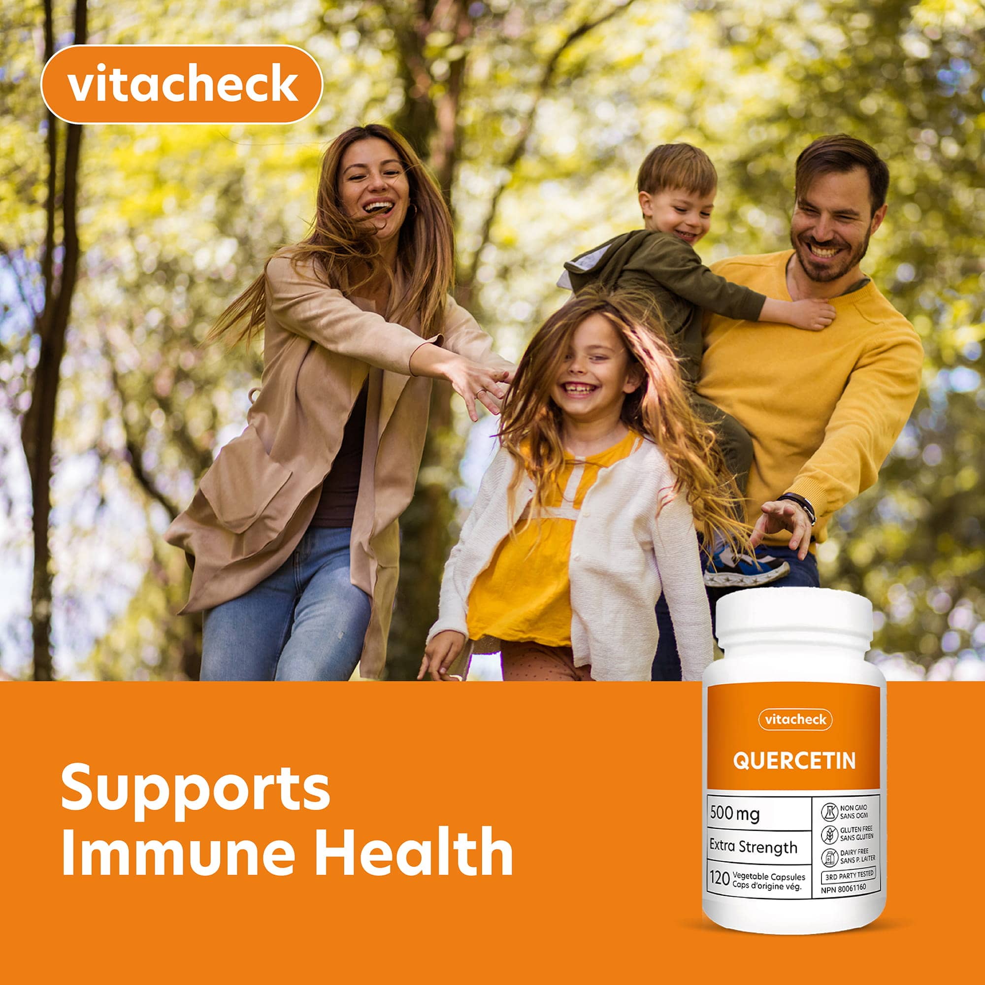 Vitacheck Quercetin 500mg Extra Strength, Immune Health, Seasonal Allergy Relief, Cellular Health, 120 Vegetable Capsules - Image 7