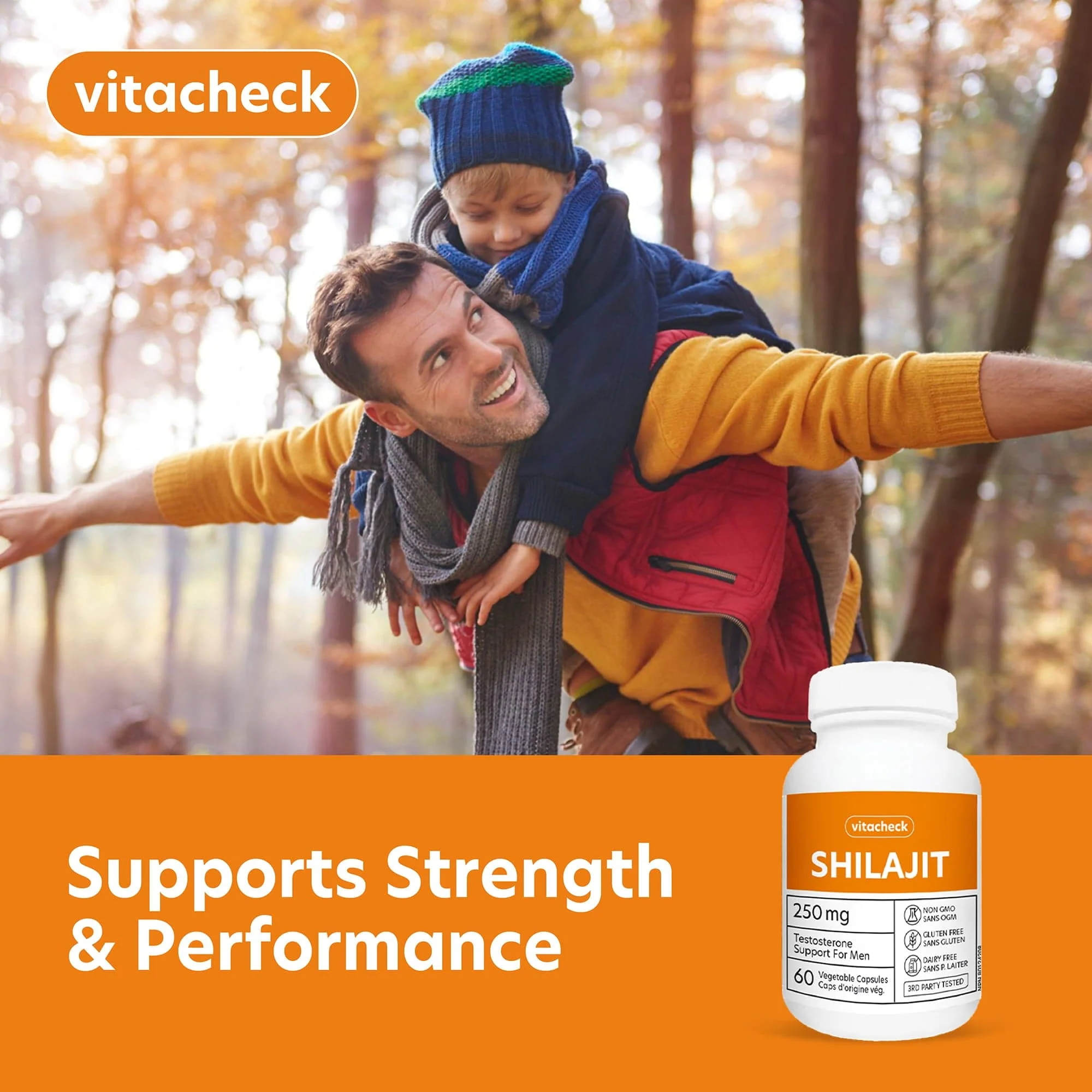 Vitacheck Shilajit 250mg, 50% Fulvic Acid, Natural Testosterone Booster for Men, Supports Energy, Strength and Hormonal Balance, 60 Vegetable Capsules CLEARANCE 25% Off Exp 6/28 Final Sale - Image 3