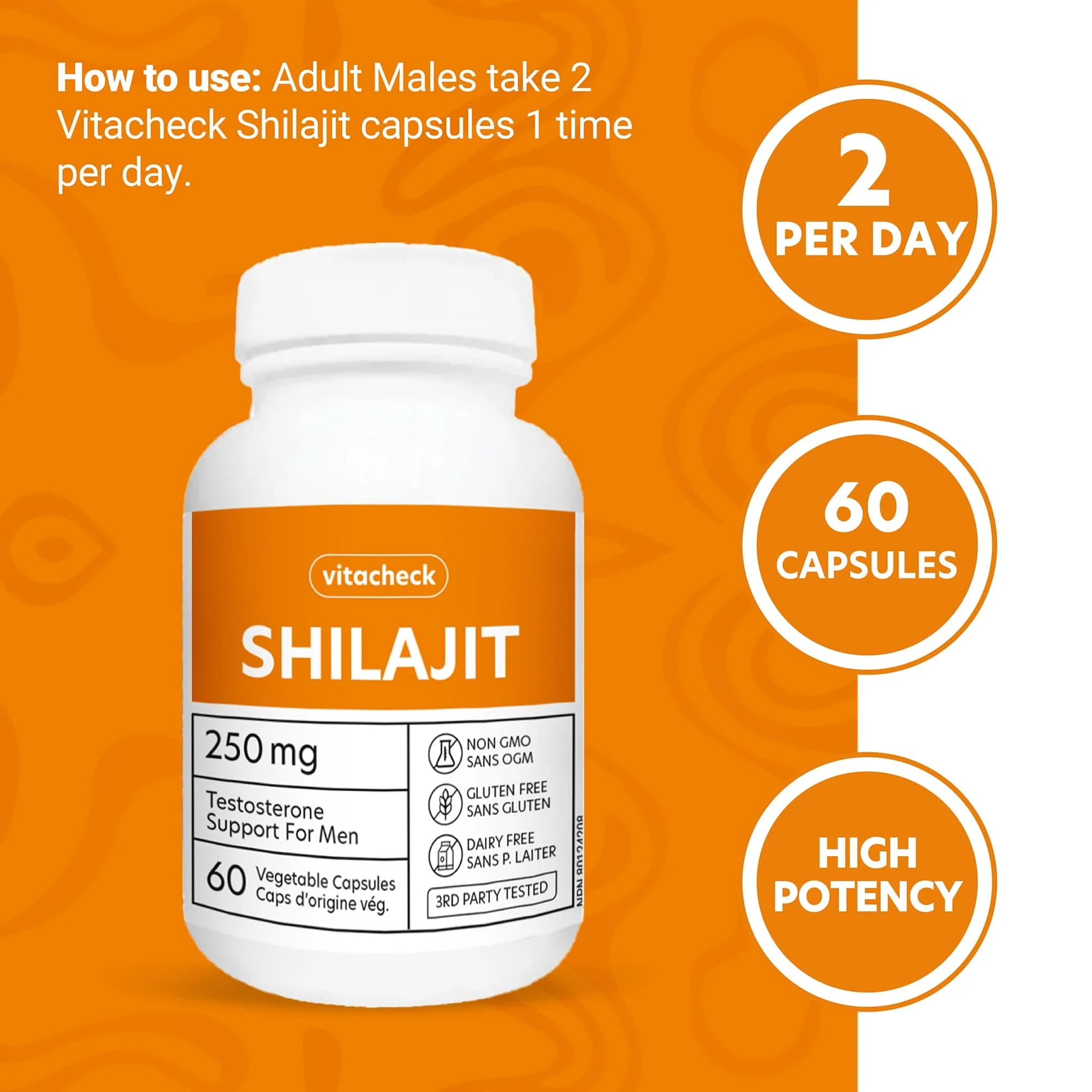 Vitacheck Shilajit 250mg, 50% Fulvic Acid, Natural Testosterone Booster for Men, Supports Energy, Strength and Hormonal Balance, 60 Vegetable Capsules CLEARANCE 25% Off Exp 6/28 Final Sale - Image 4