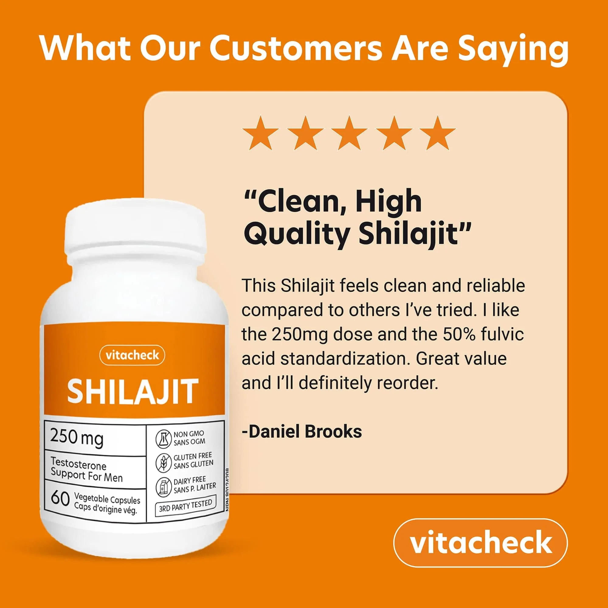 Vitacheck Shilajit 250mg, 50% Fulvic Acid, Natural Testosterone Booster for Men, Supports Energy, Strength and Hormonal Balance, 60 Vegetable Capsules CLEARANCE 25% Off Exp 6/28 Final Sale - Image 6