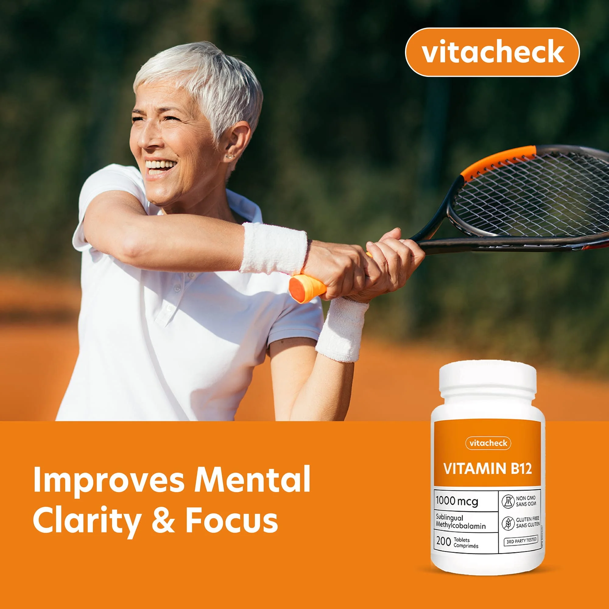 Vitacheck Vitamin B12 1000mcg, Sublingual B12 Quick Dissolve Methylcobalamin, Supports Energy, Healthy Nerve and Blood Cells, 200 Sublingual Tablets - Image 5