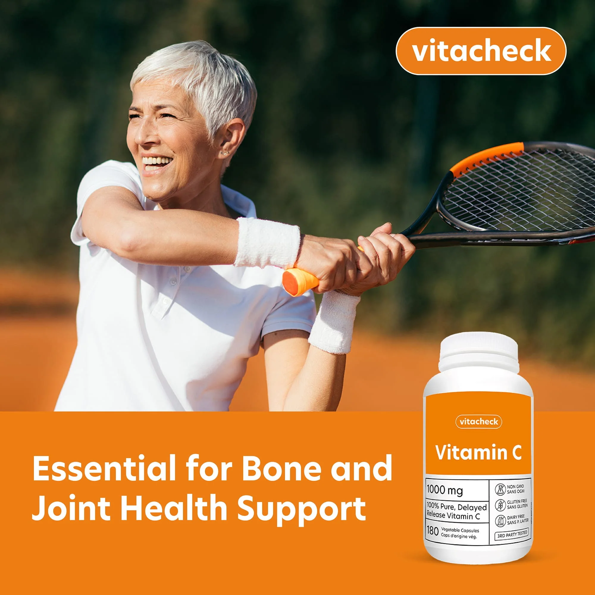 Vitacheck Vitamin C 1000mg Capsules, 100% Pure, Helps Boost Immune System and Skin Health, 180 Delayed Release Vegetable Capsules - Image 5