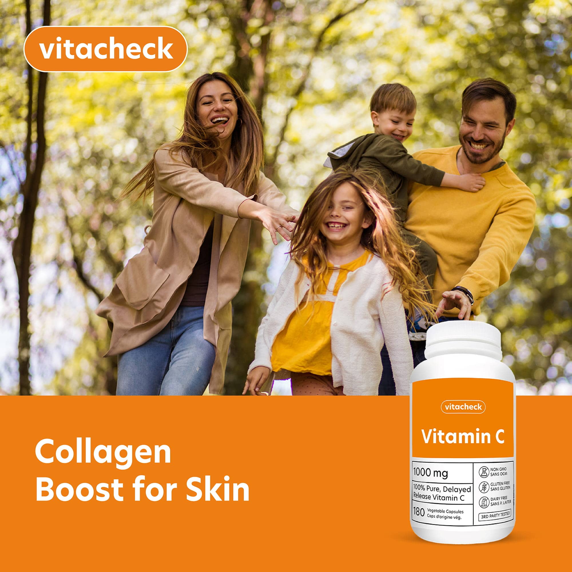 Vitacheck Vitamin C 1000mg Capsules, 100% Pure, Helps Boost Immune System and Skin Health, 180 Delayed Release Vegetable Capsules - Image 7