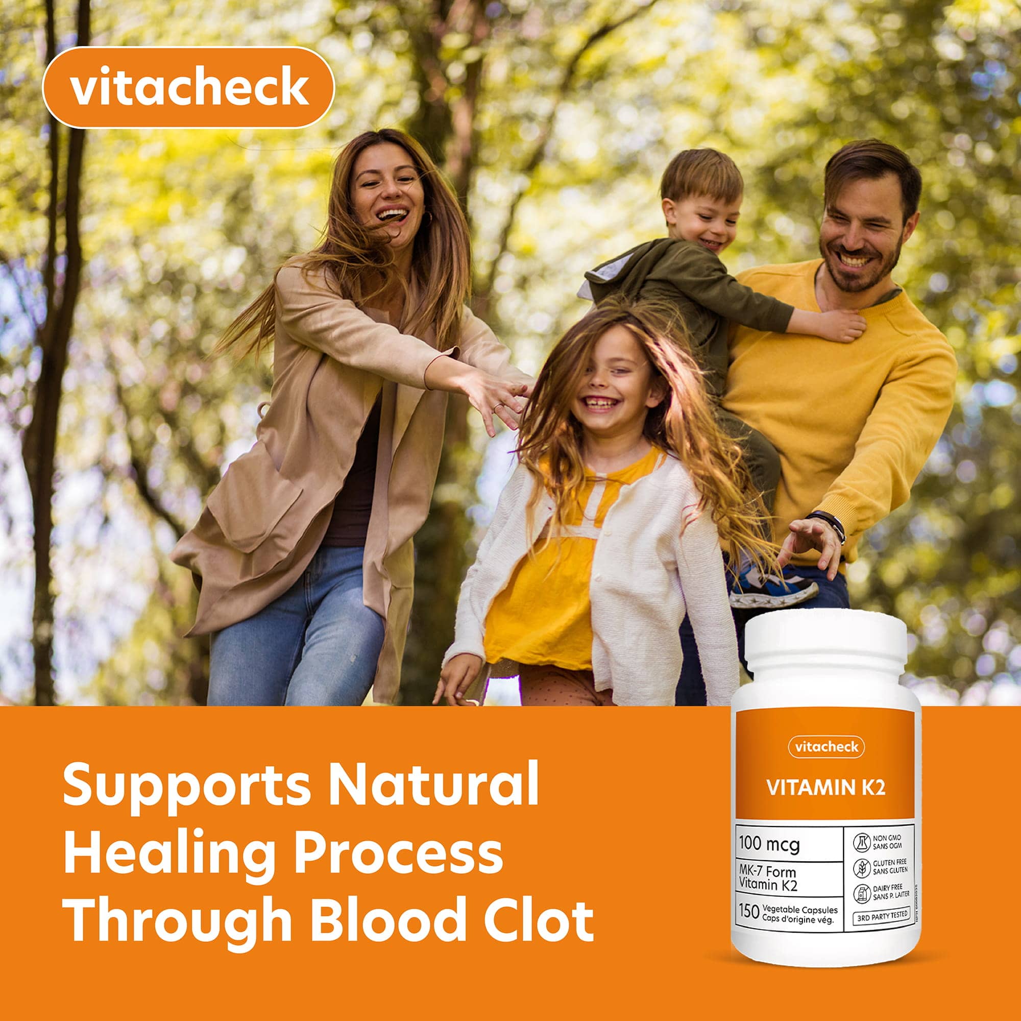 Vitacheck Vitamin K2 100mcg, Natto-Derived MK-7, Supports Bone and Heart Health, 150 Vegetable Capsules - Image 7