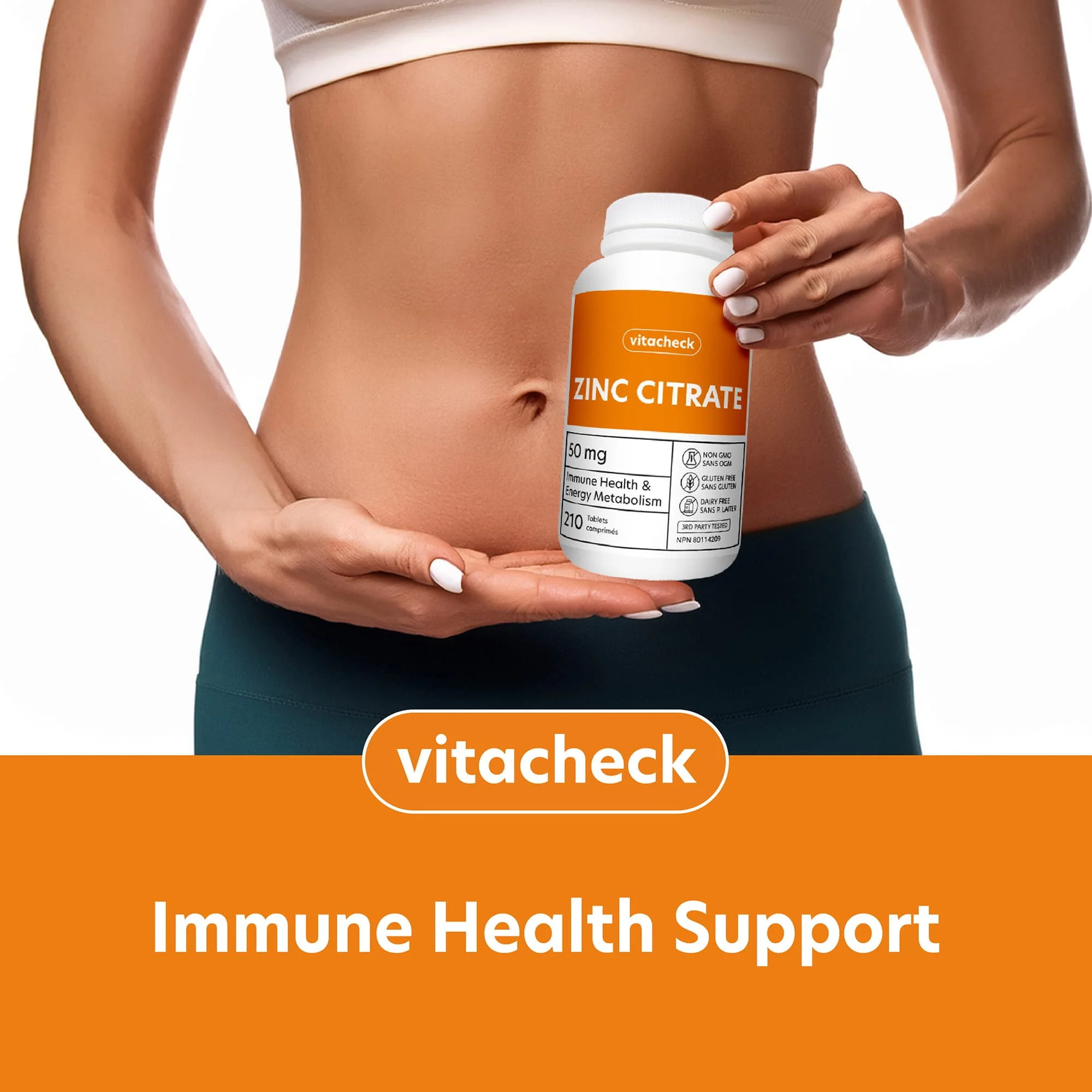Vitacheck Zinc Citrate 50mg, Chelated, Supports Immune and Skin Health, 210 Tablets CLEARANCE 25% Off, Expiry 4/28 Final Sale - Image 2