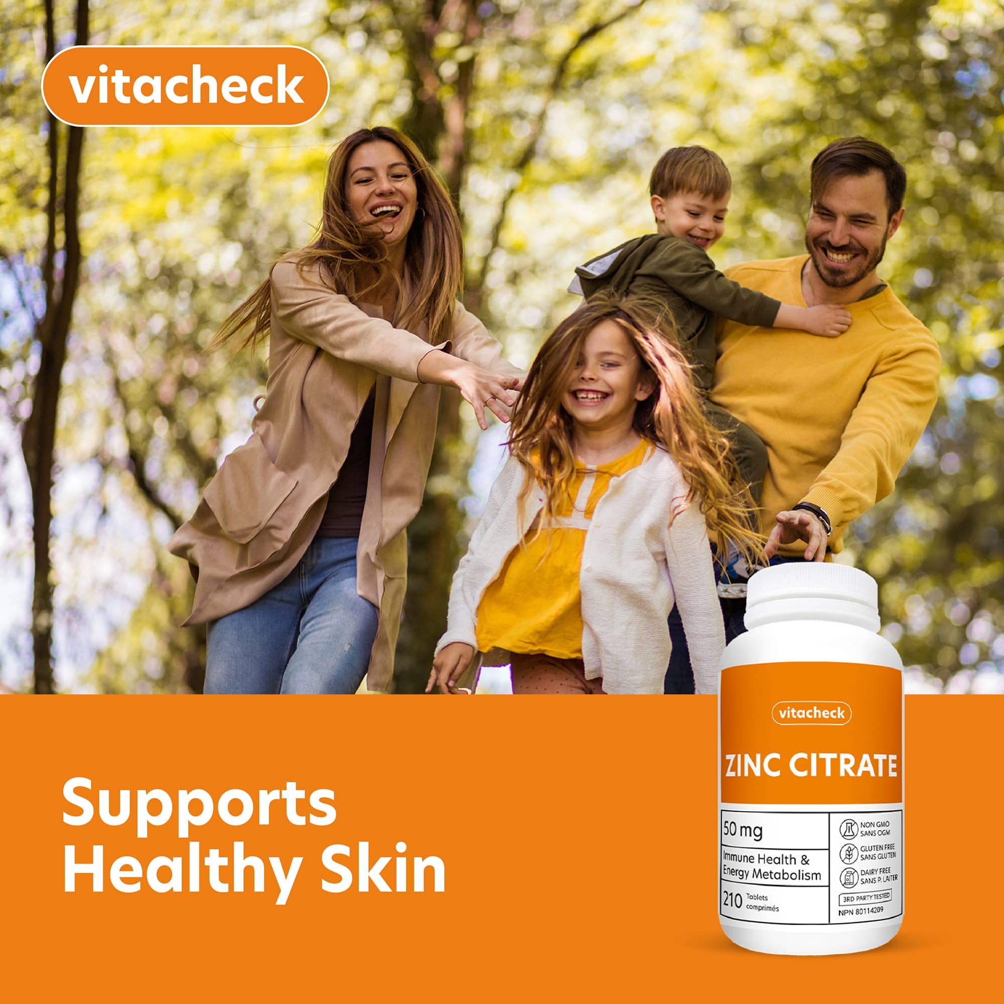 Vitacheck Zinc Citrate 50mg, Chelated, Supports Immune and Skin Health, 210 Tablets CLEARANCE 25% Off, Expiry 4/28 Final Sale - Image 4