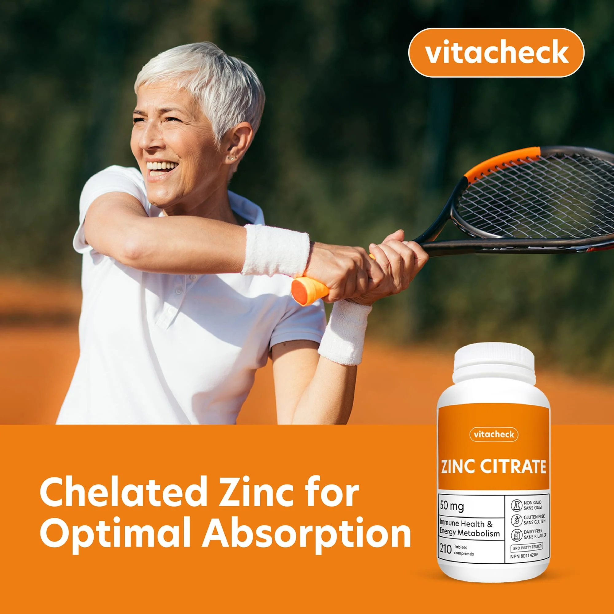 Vitacheck Zinc Citrate 50mg, Chelated, Supports Immune and Skin Health, 210 Tablets CLEARANCE 25% Off, Expiry 4/28 Final Sale - Image 7