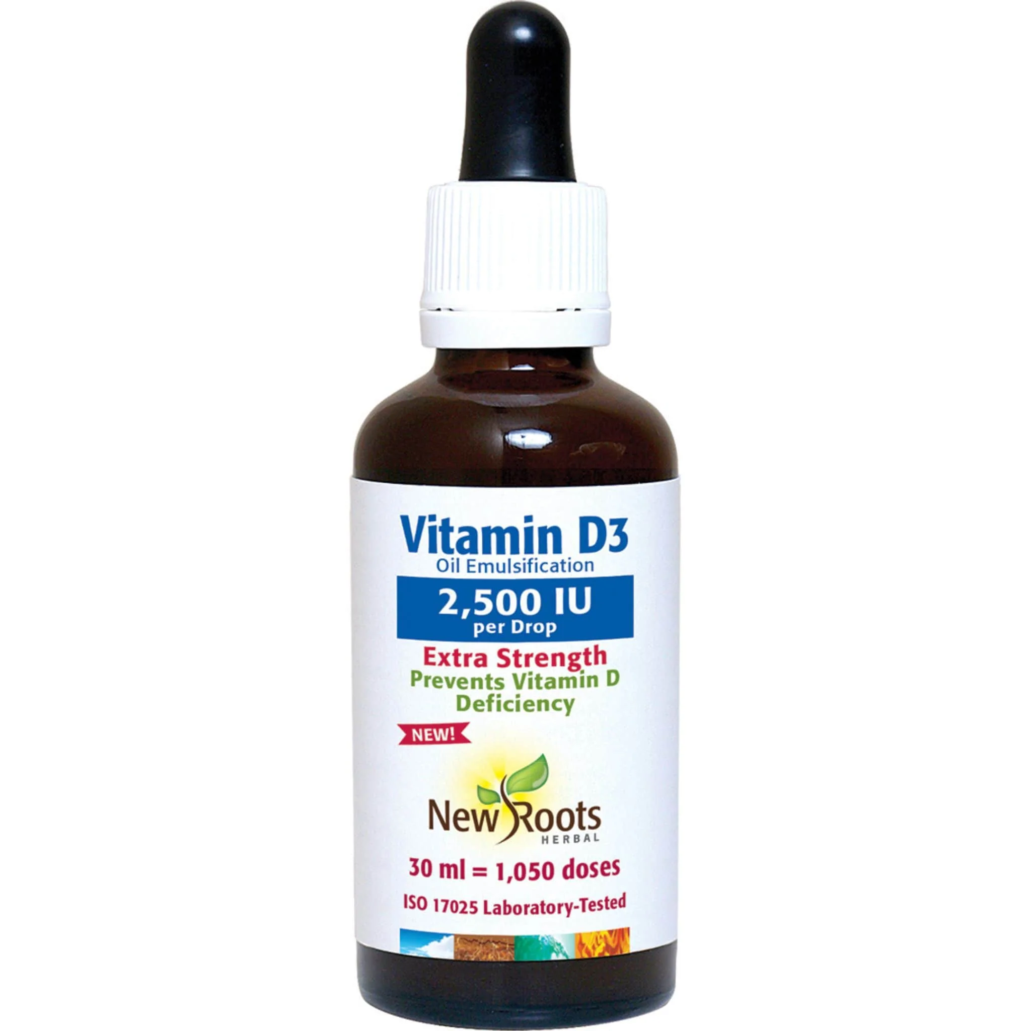 New Roots Vitamin D3 2,500IU Extra Strength (Liquid D3 Drops)