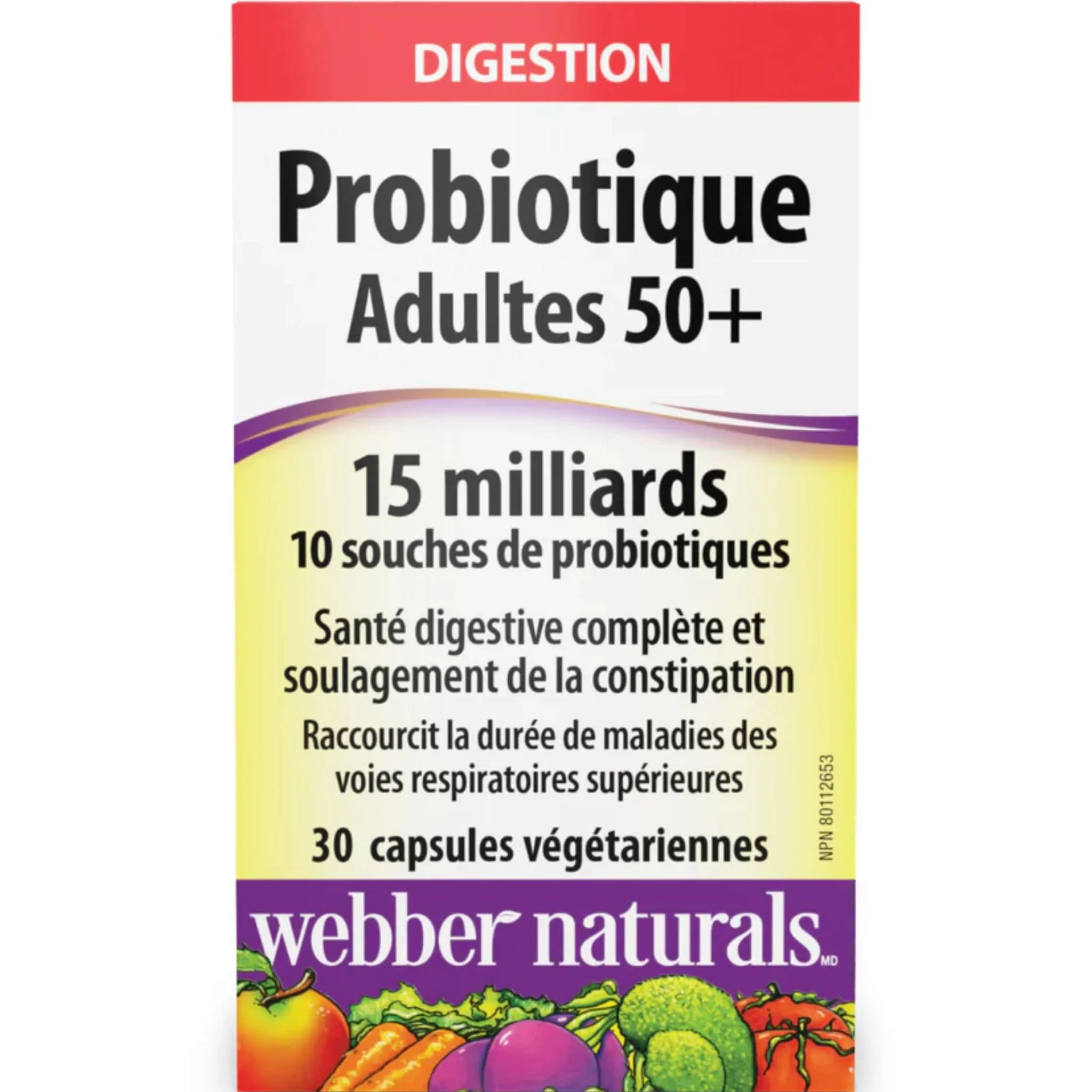 Webber Naturals Adult 50+ Probiotic 15 Billion, 30 Vegetarian Capsules - Image 2