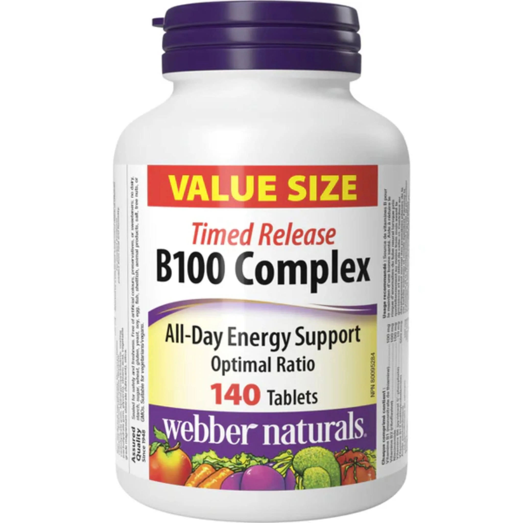 Webber Naturals B100 Complex, Timed Release, Value Size, 140 Tablets