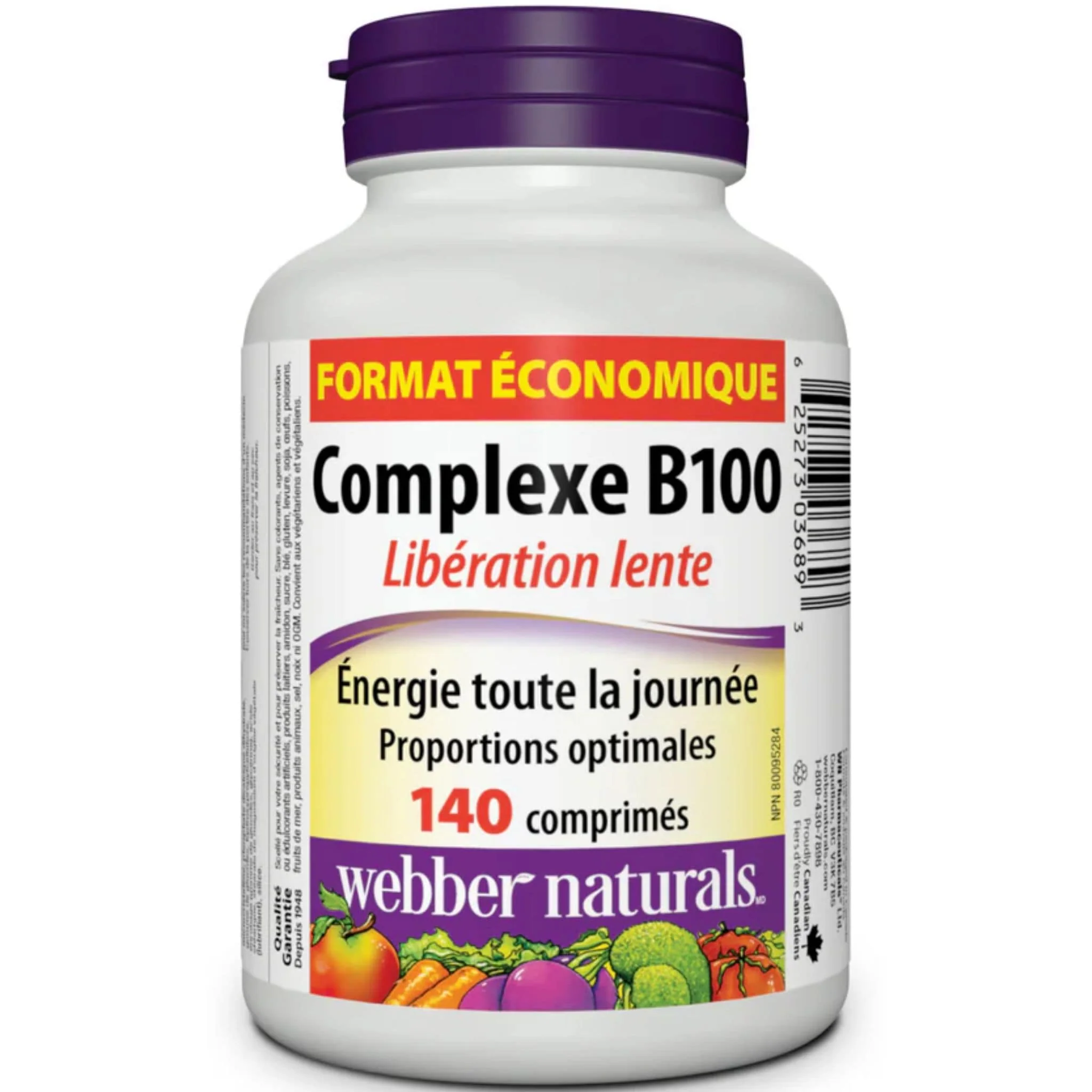 Webber Naturals B100 Complex, Timed Release, Value Size, 140 Tablets - Image 2