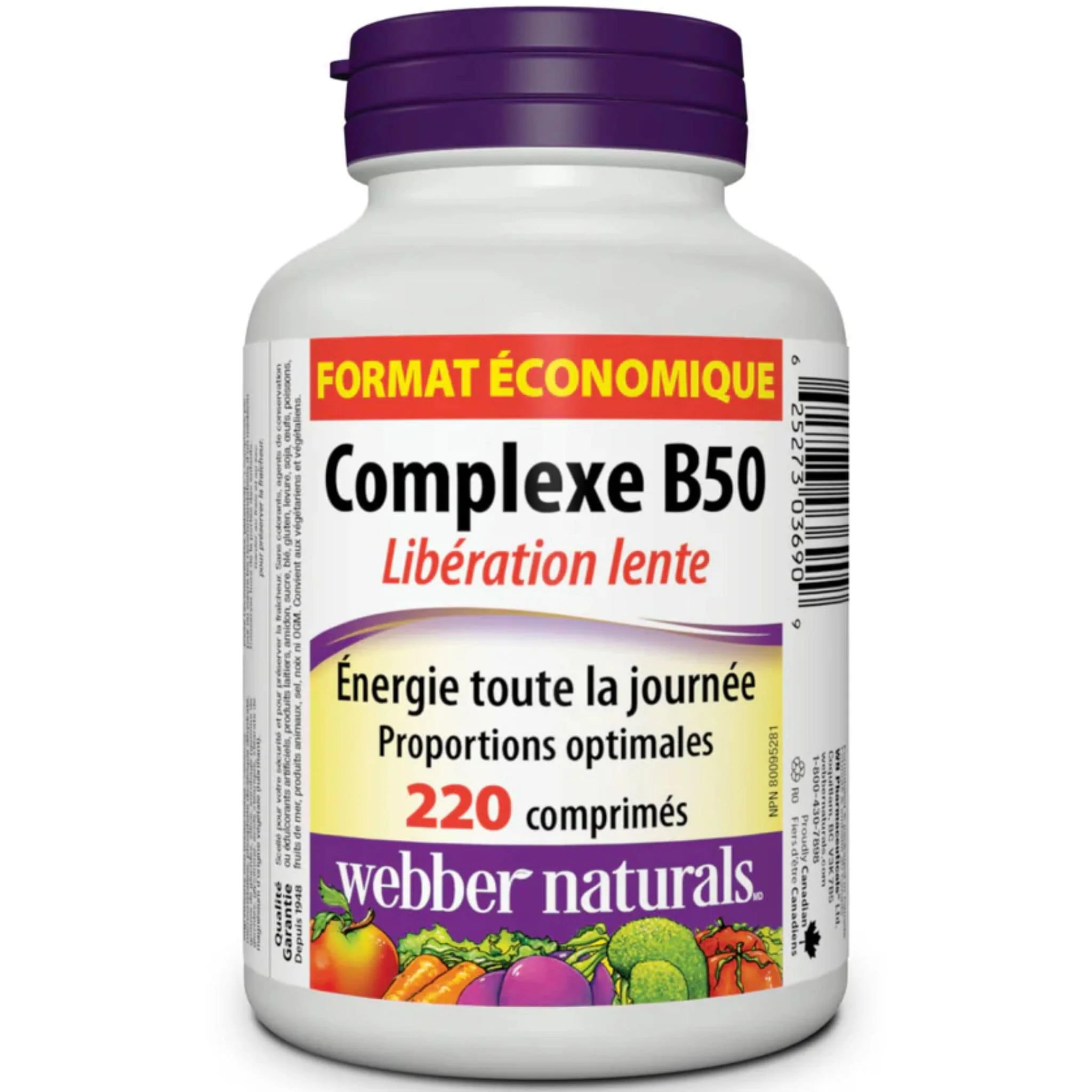 Webber Naturals B50 Complex, Timed Release, Value Size, 220 Tablets - Image 2