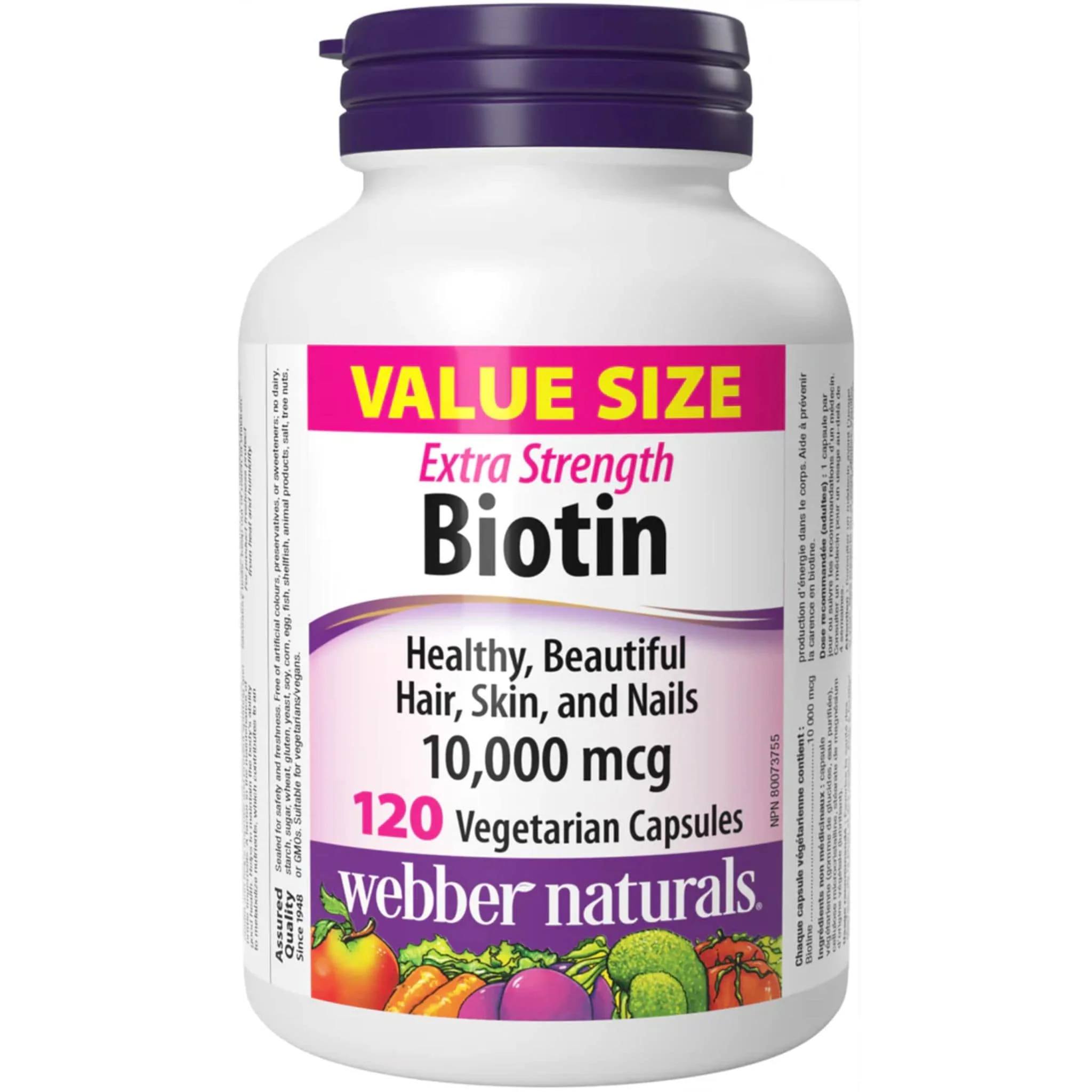 Webber Naturals Extra Strength Biotin 10,000mcg Capsules - Image 7