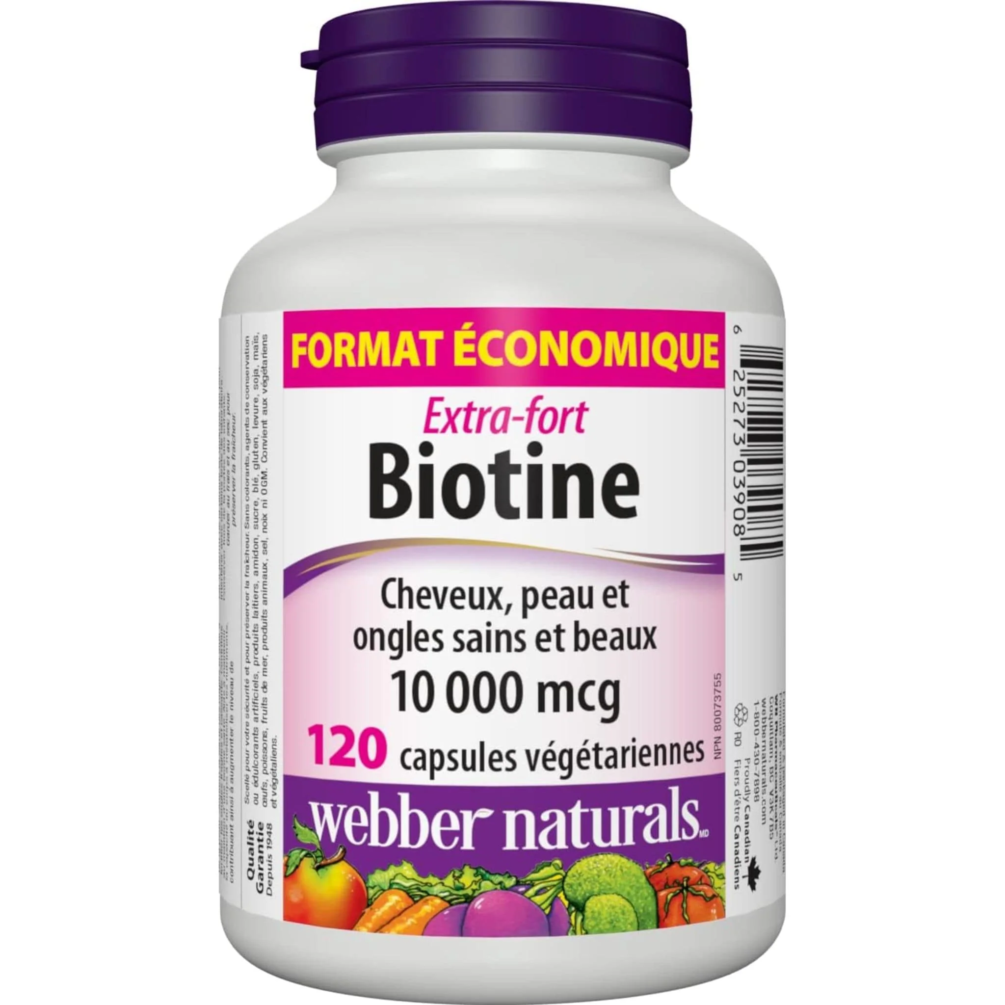 Webber Naturals Extra Strength Biotin 10,000mcg Capsules - Image 8