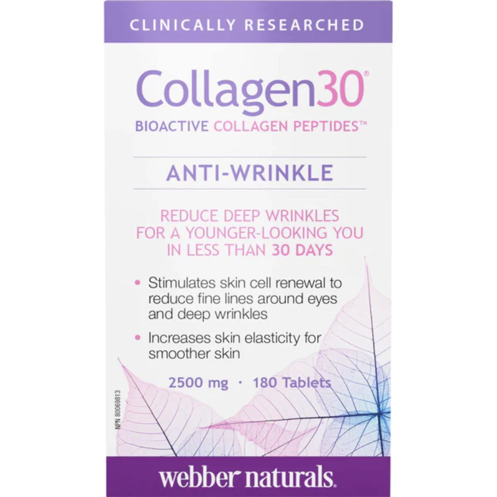 Webber Naturals Collagen 30, Anti-Wrinkle, 2500mg, 180 Tablets