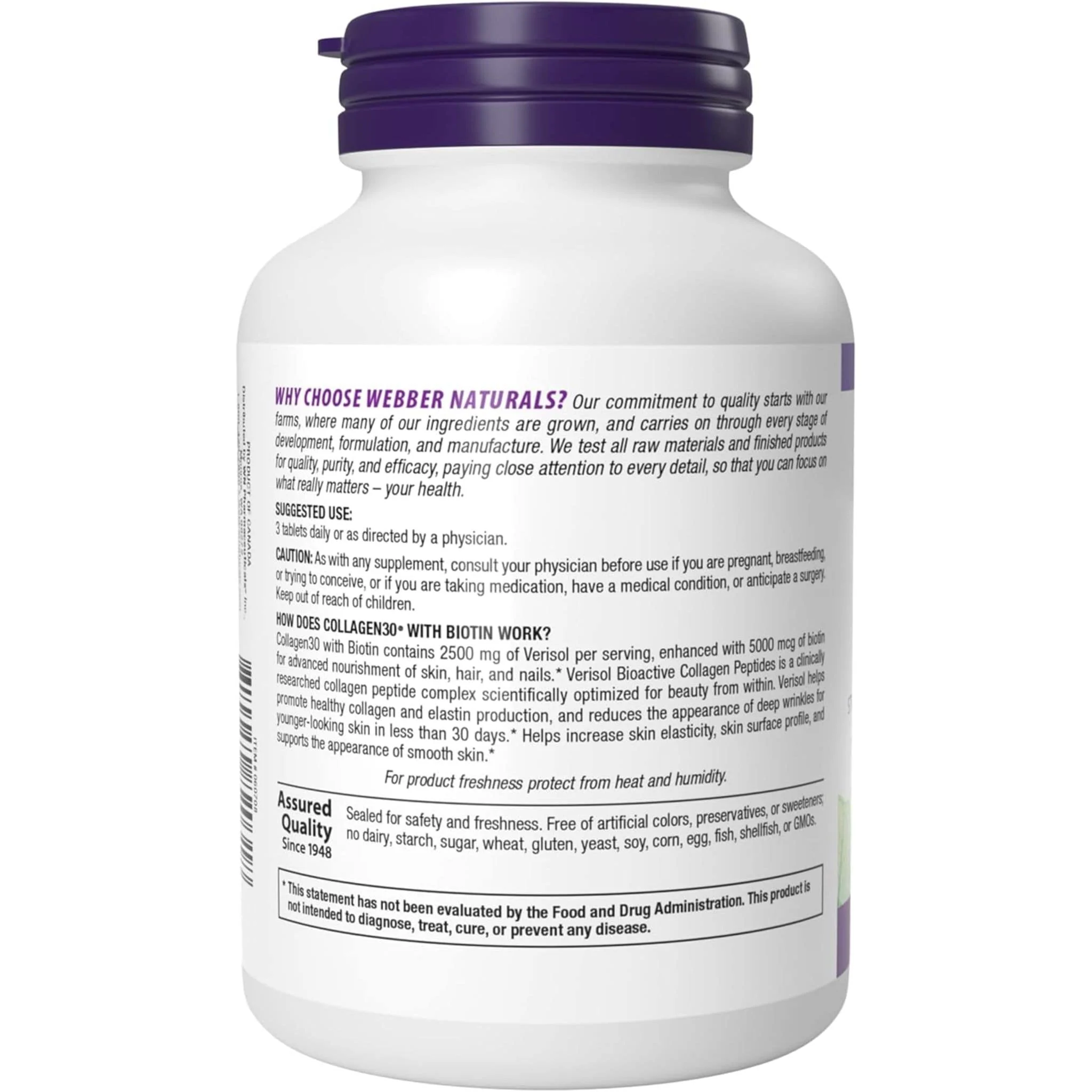 Webber Naturals Collagen30 with Biotin, 120 Tablets - Image 4