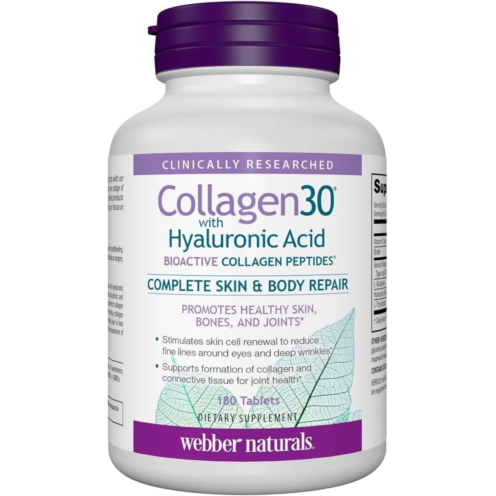 Webber Naturals Collagen30 with Hyaluronic Acid, 180 Tablets - Image 3