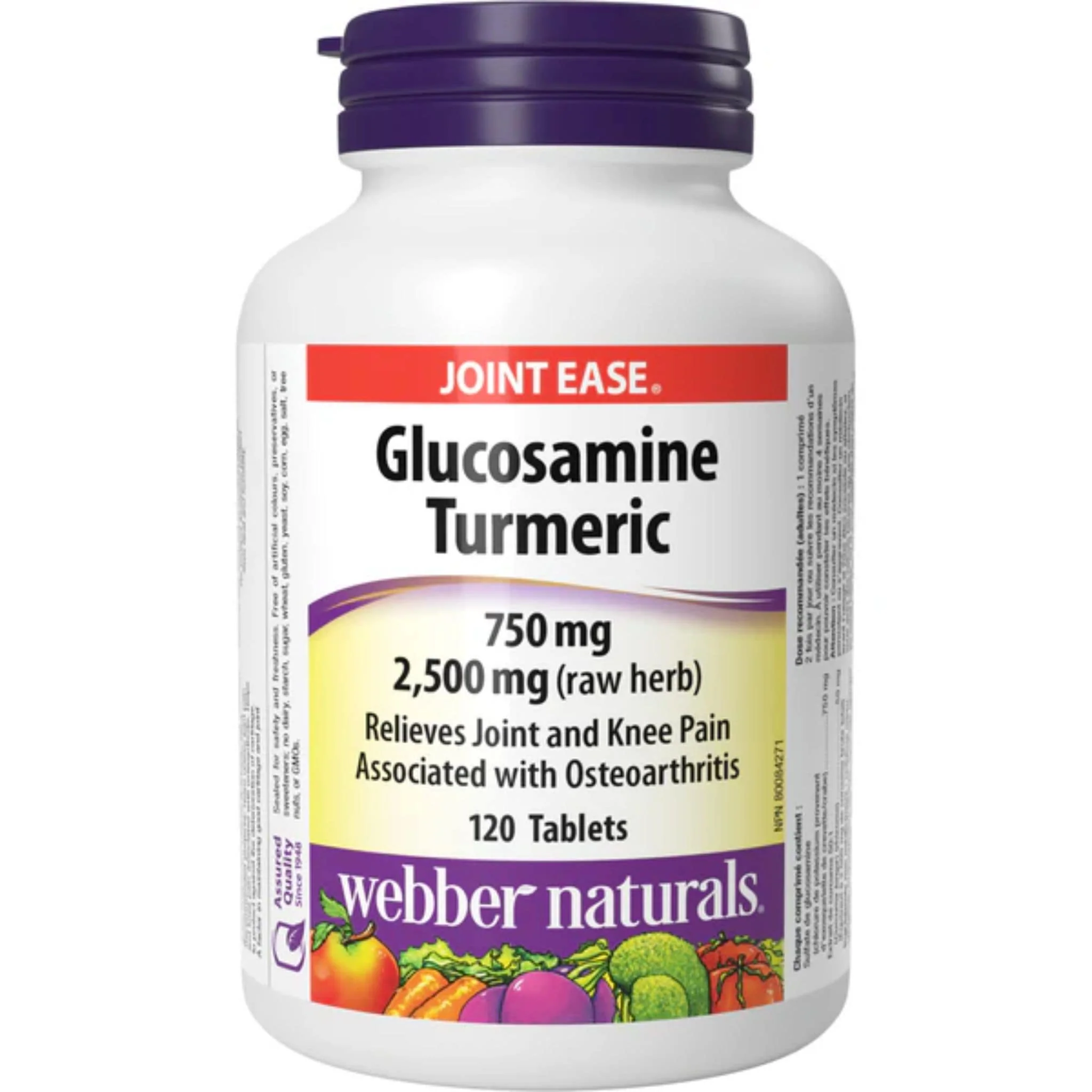 Webber Naturals Glucosamine Turmeric, 750mg/2500mg, 120 Tablets