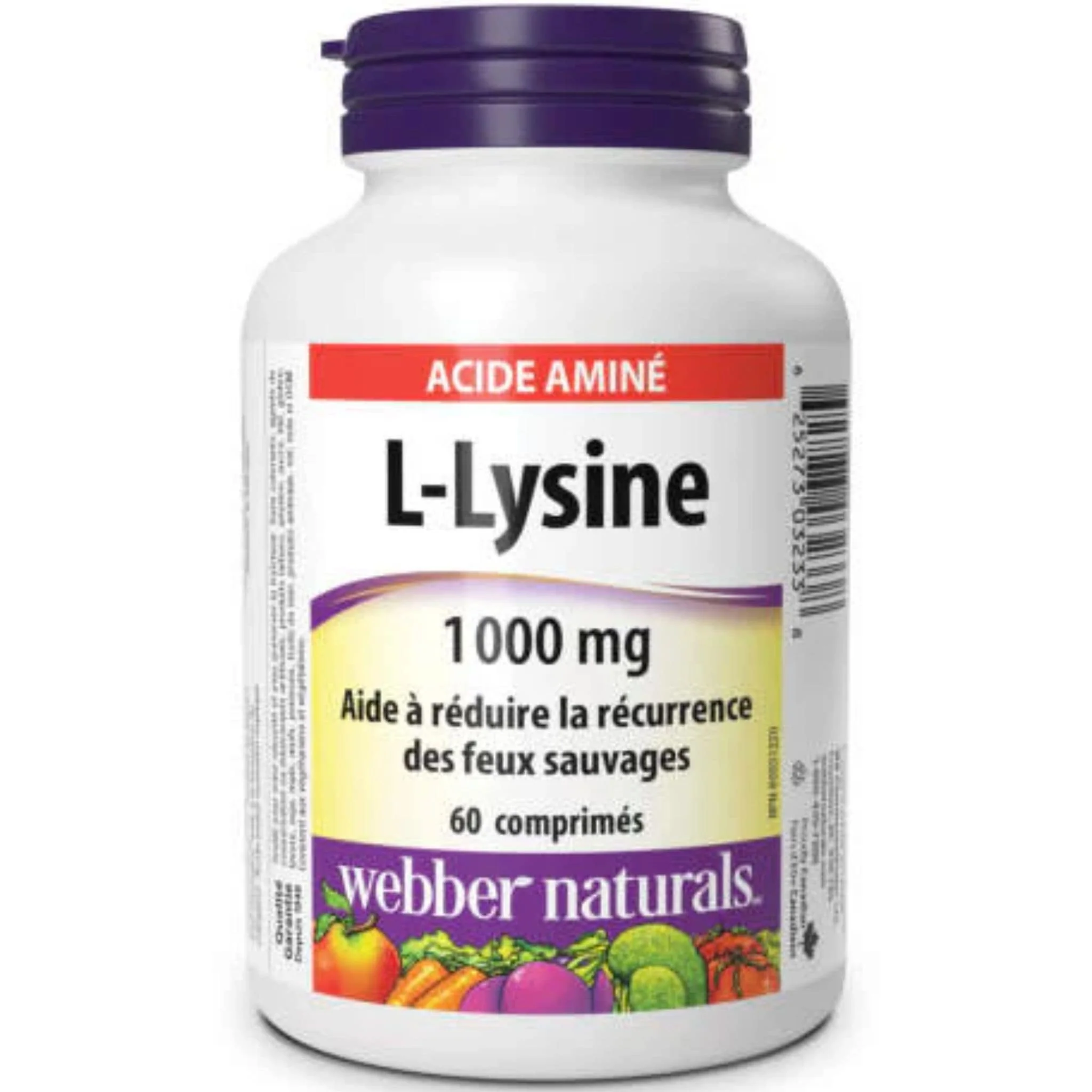 Webber Naturals L-Lysine 1000mg, 60 Tablets - Image 2