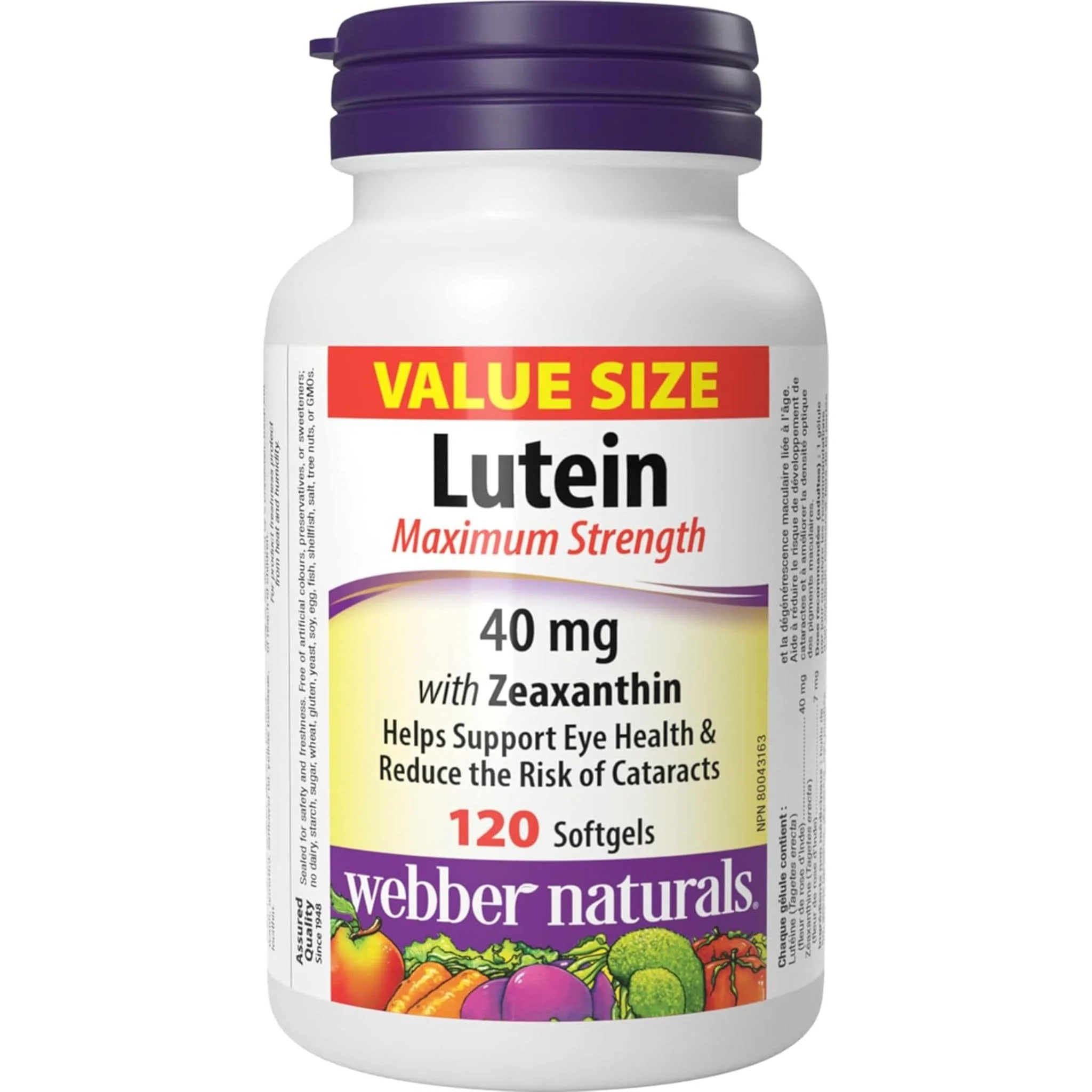 Webber Naturals Lutein 40mg with Zeaxanthin, Maximum Strength, 60-120 Softgels - Image 8