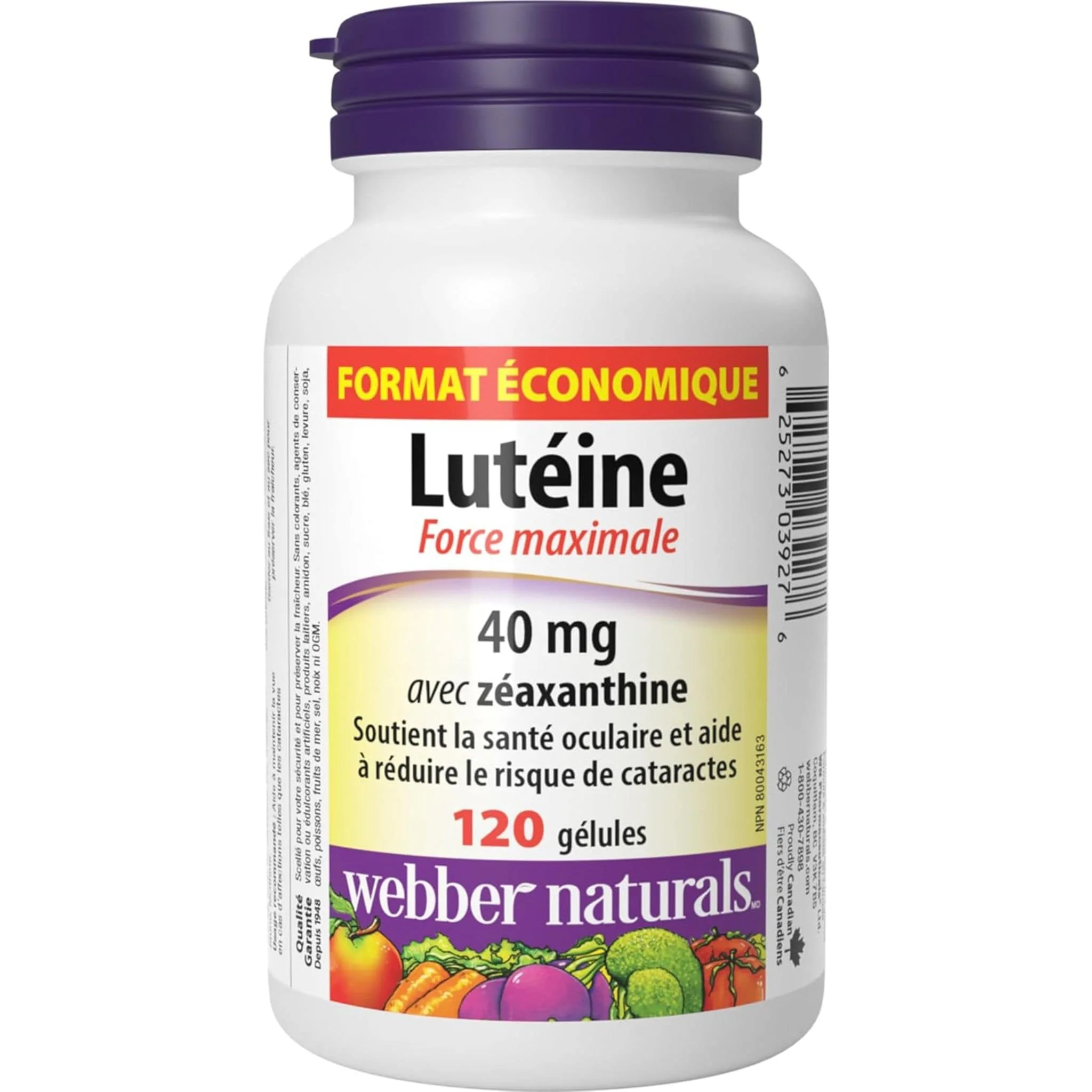 Webber Naturals Lutein 40mg with Zeaxanthin, Maximum Strength, 60-120 Softgels - Image 9