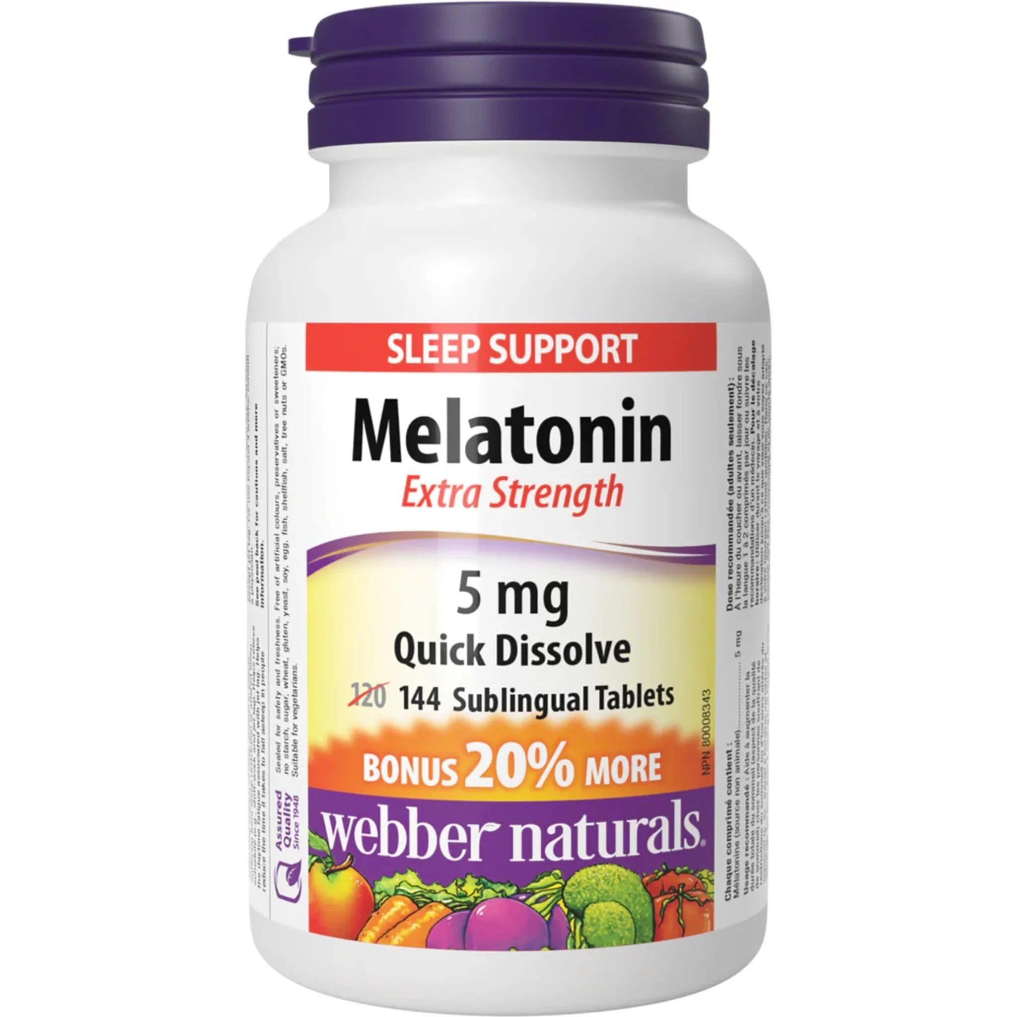 Webber Naturals Melatonin 5mg, Quick Dissolving Tablets, Peppermint Flavour - Image 7