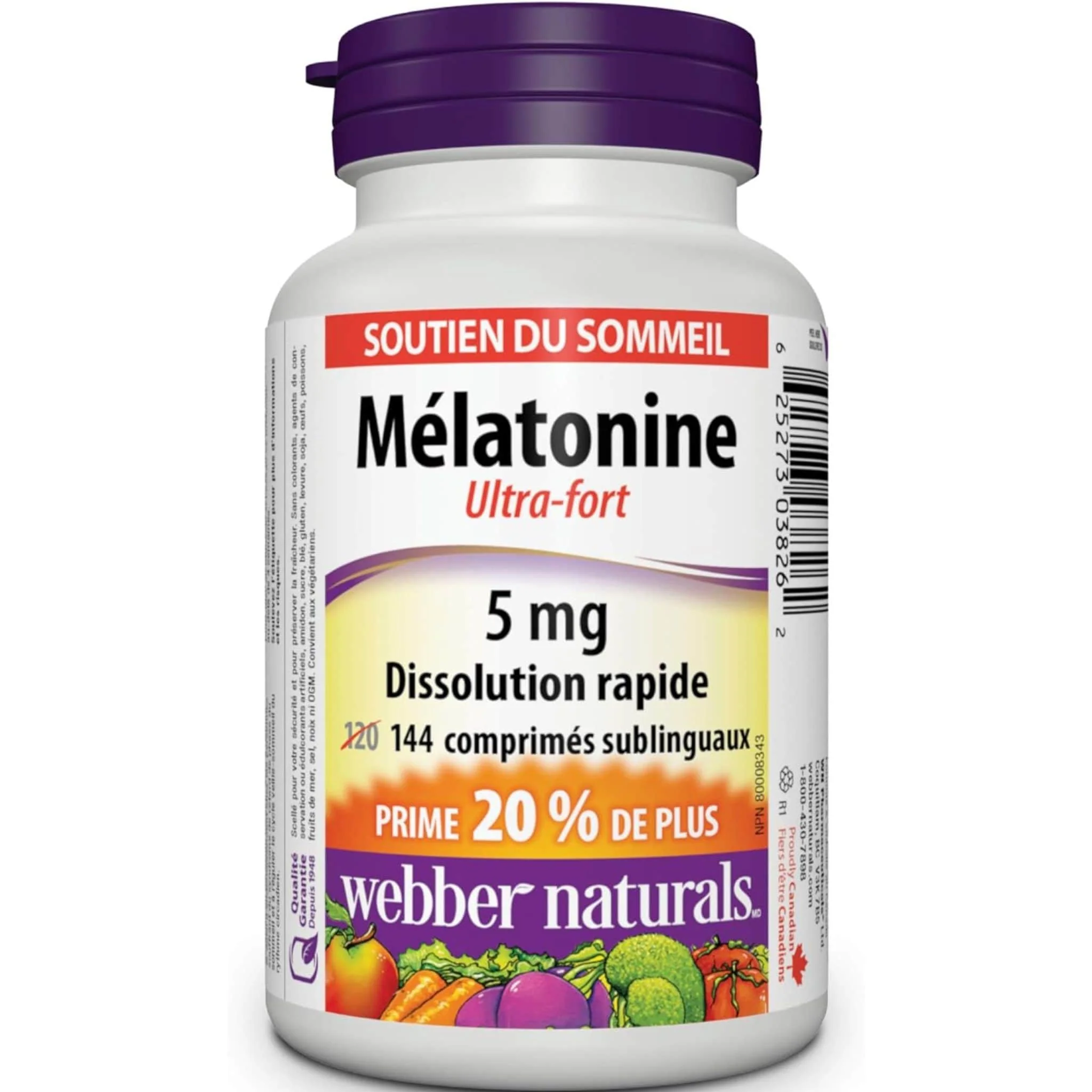 Webber Naturals Melatonin 5mg, Quick Dissolving Tablets, Peppermint Flavour - Image 8