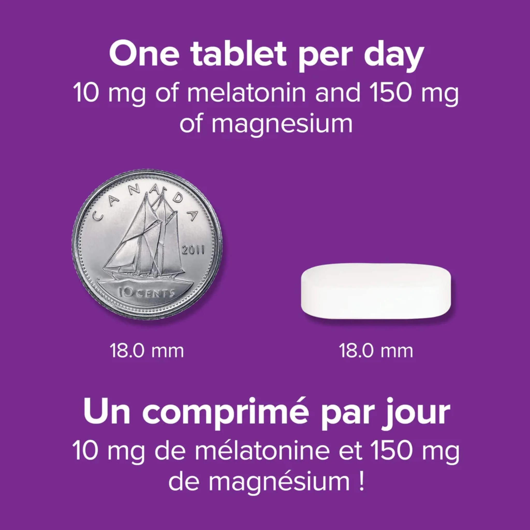 Webber Naturals Melatonin Magnesium, 10mg/150mg, Maximum Strength, 60 Tablets - Image 5