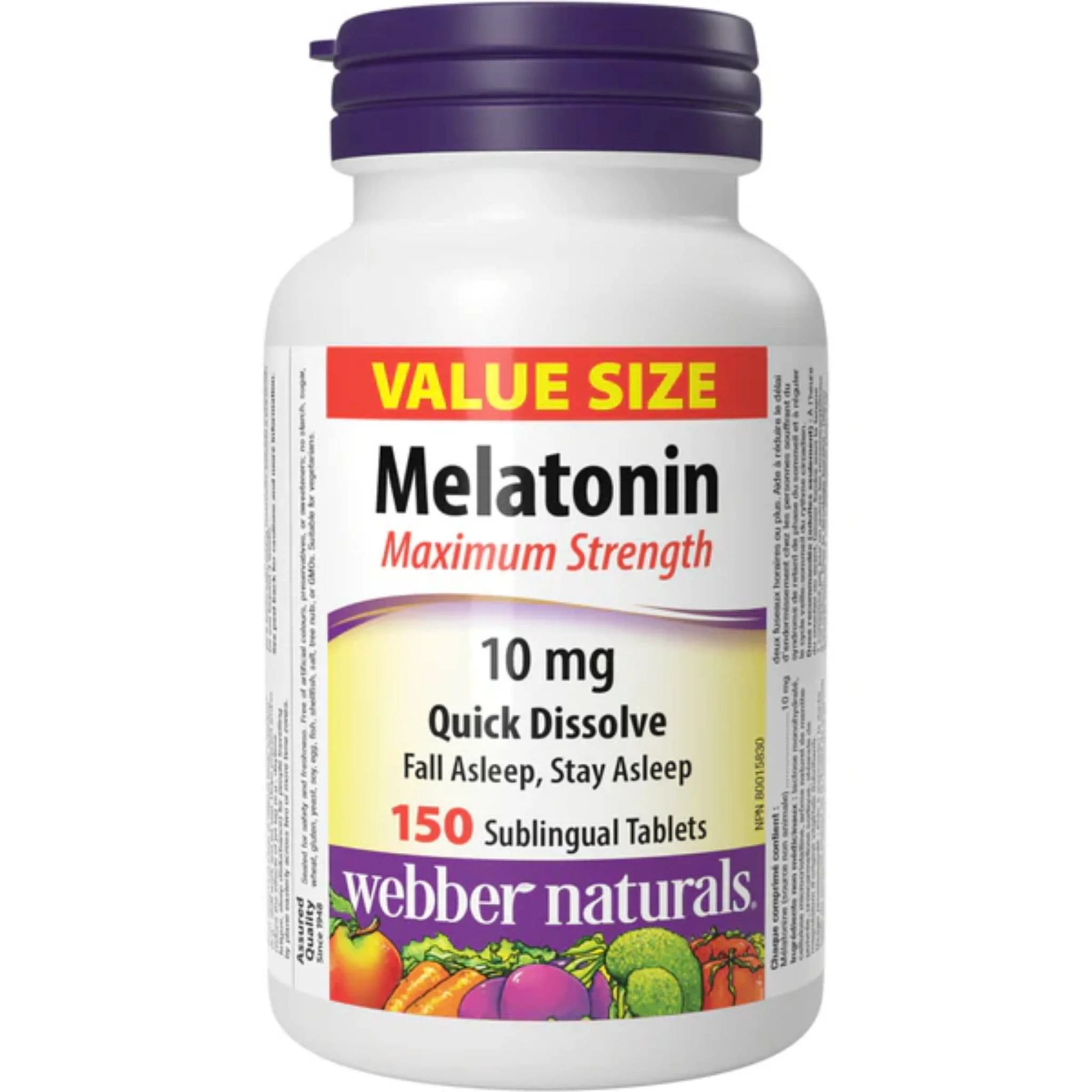 Webber Naturals Melatonin 10mg, Maximum Strength, Easy Dissolve Sublingual Tablets - Image 7