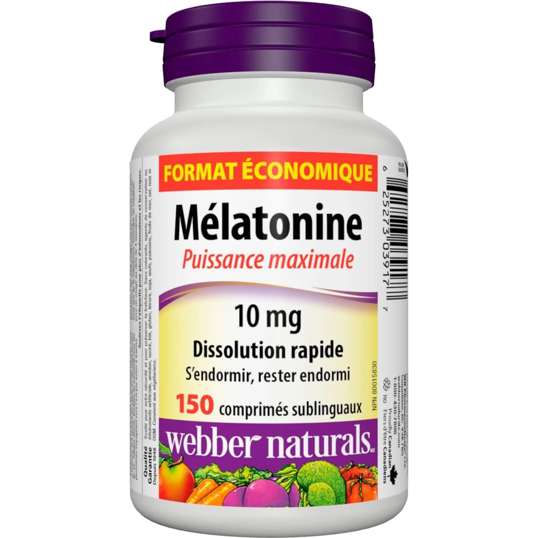 Webber Naturals Melatonin 10mg, Maximum Strength, Easy Dissolve Sublingual Tablets - Image 8