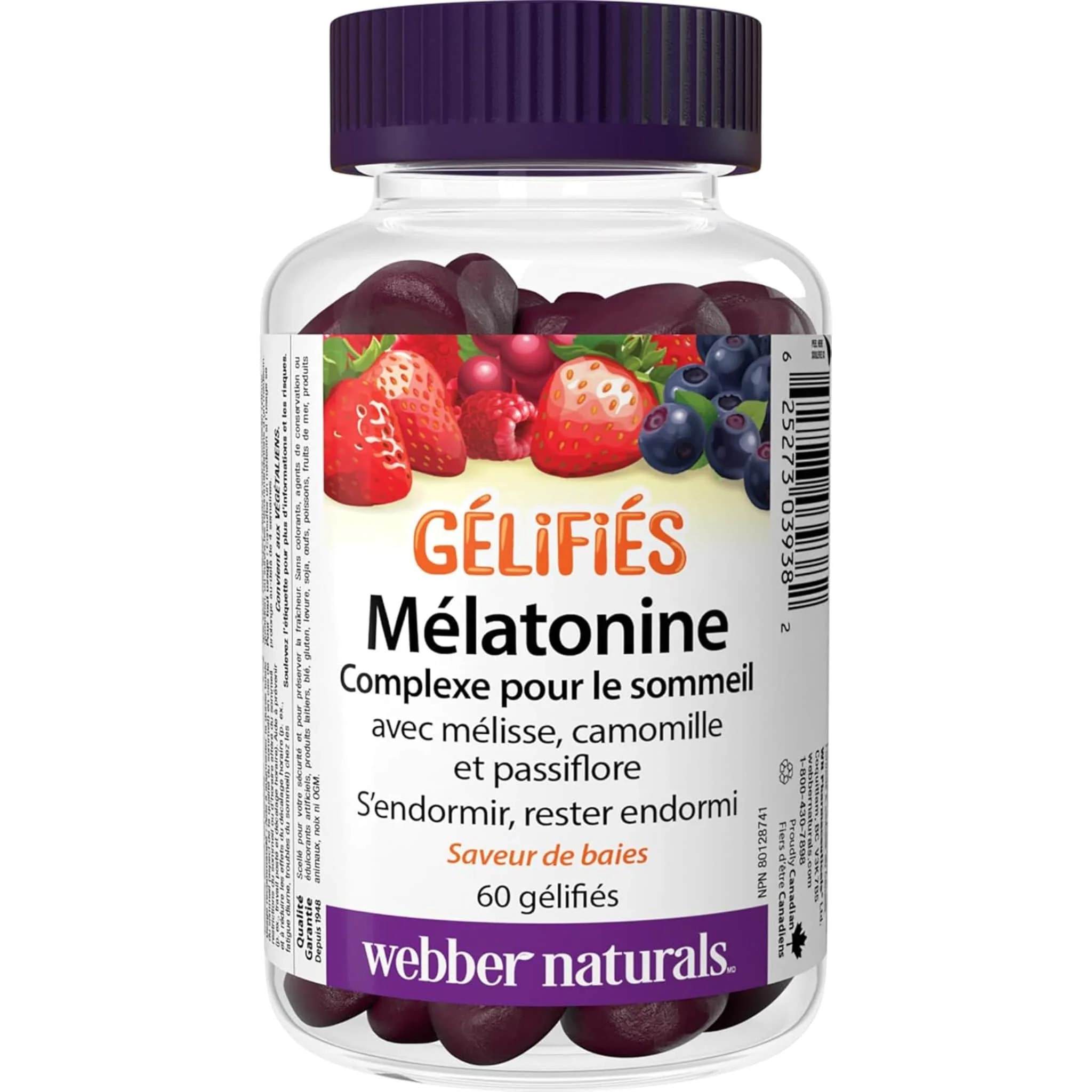 Webber Naturals Melatonin Sleep Complex, Supports Healthy Sleep, 60 Gummies - Image 2
