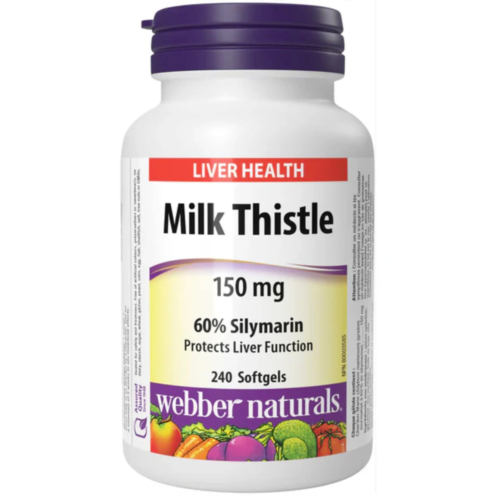 Webber Naturals Milk Thistle Extract 150mg, 240 Softgels