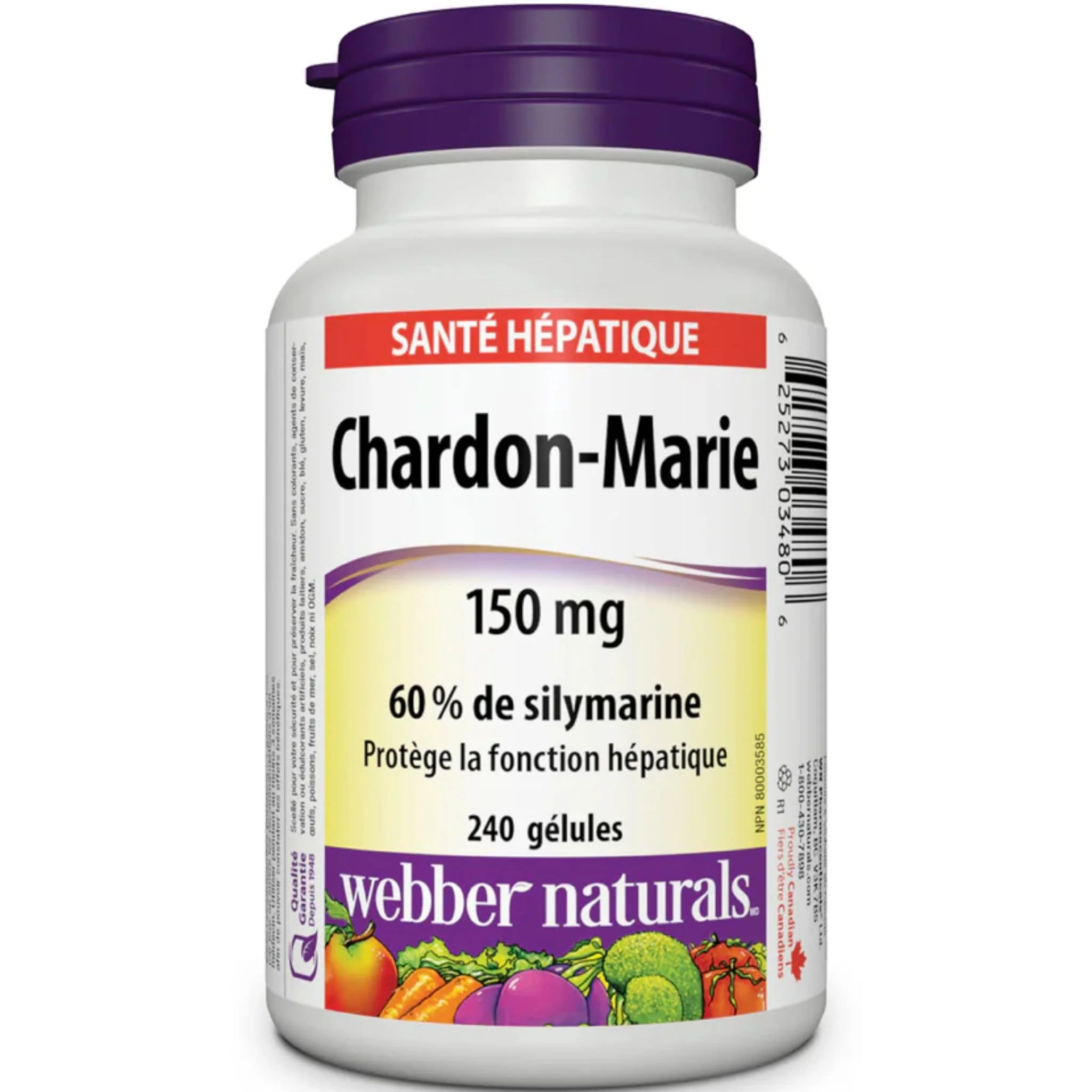 Webber Naturals Milk Thistle Extract 150mg, 240 Softgels - Image 2