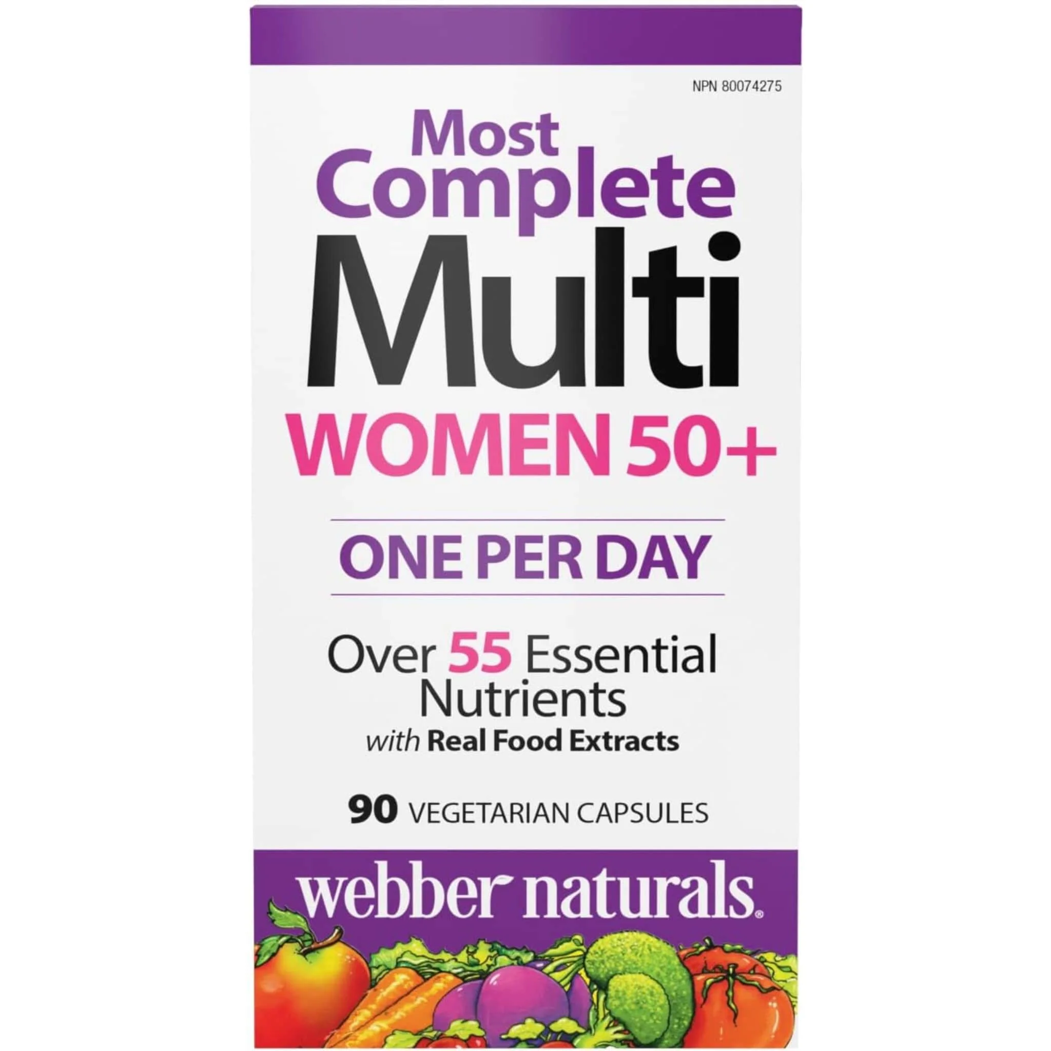 Webber Naturals Most Complete Multivitamin for Women 50+, 90 Vegetarian Capsules