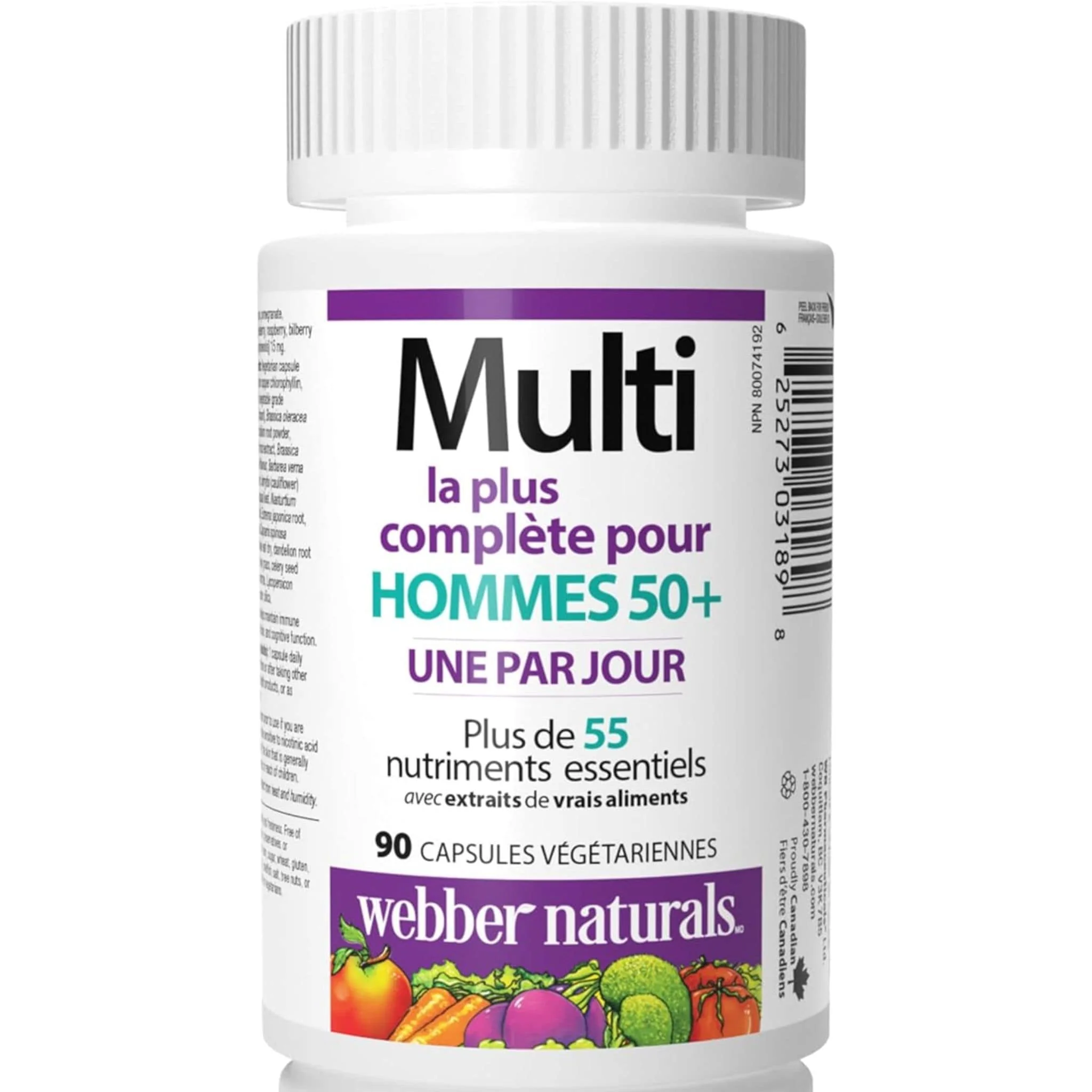 Webber Naturals Most Complete Multivitamin for Men 50+, 90 Vegetarian Capsules - Image 3