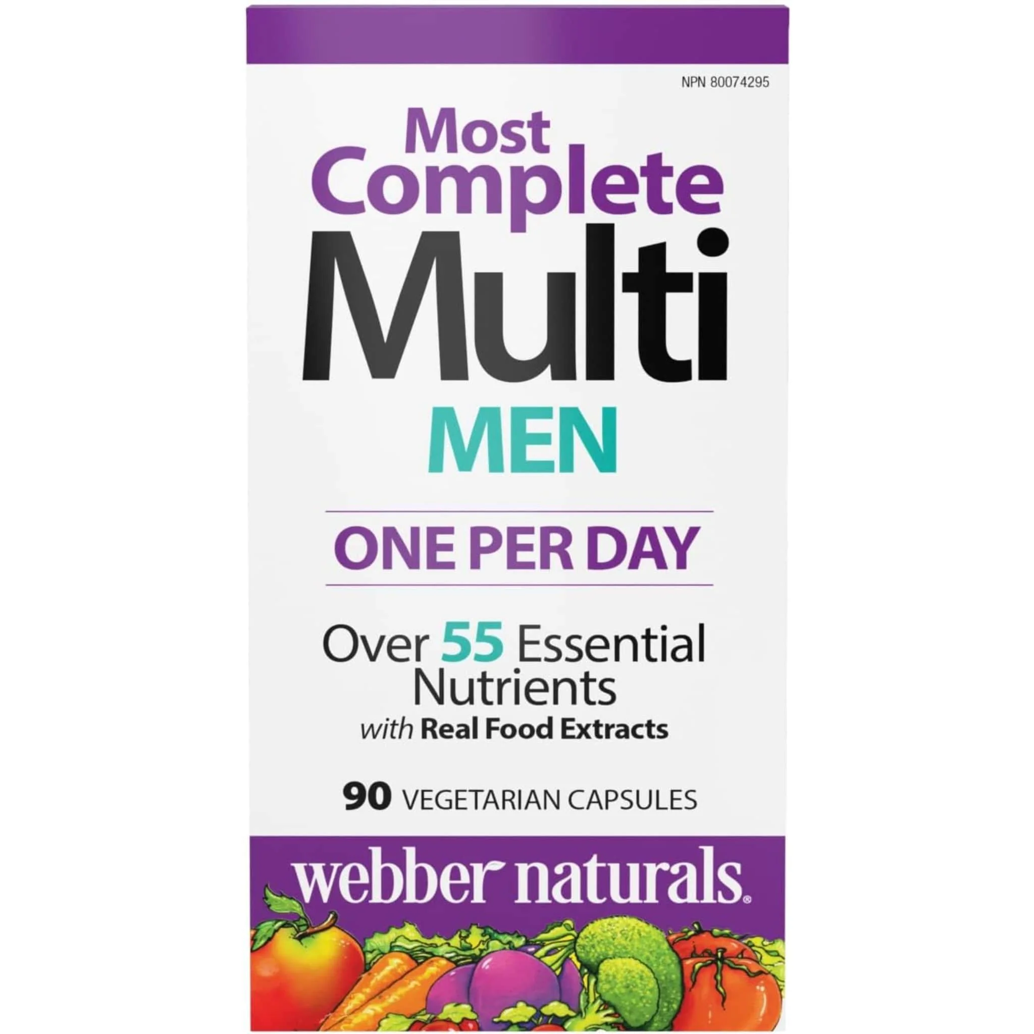 Webber Naturals Most Complete Multivitamin for Men, 90 Vegetarian Capsules