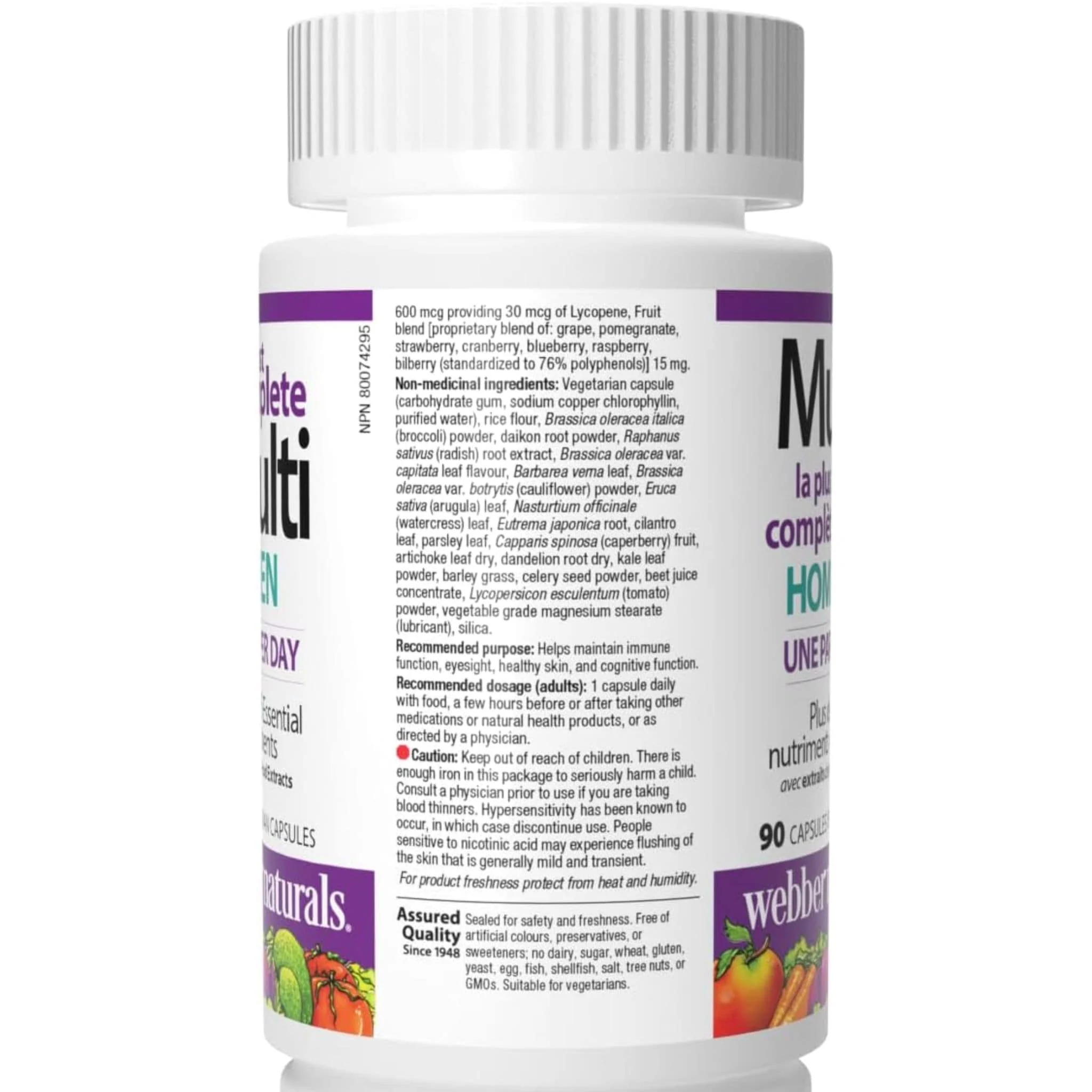 Webber Naturals Most Complete Multivitamin for Men, 90 Vegetarian Capsules - Image 5