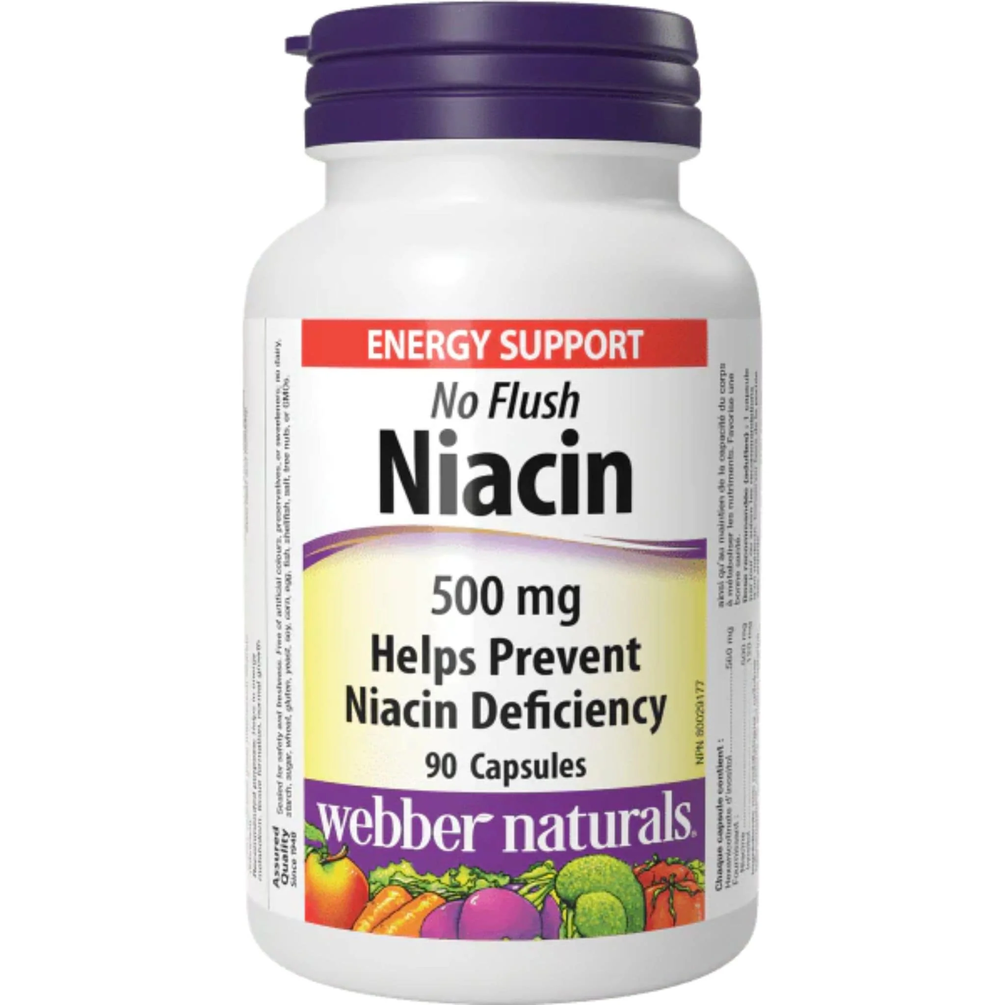 Webber Naturals Niacin 500mg, No Flush, With Vitamin B3, 90 Capsules