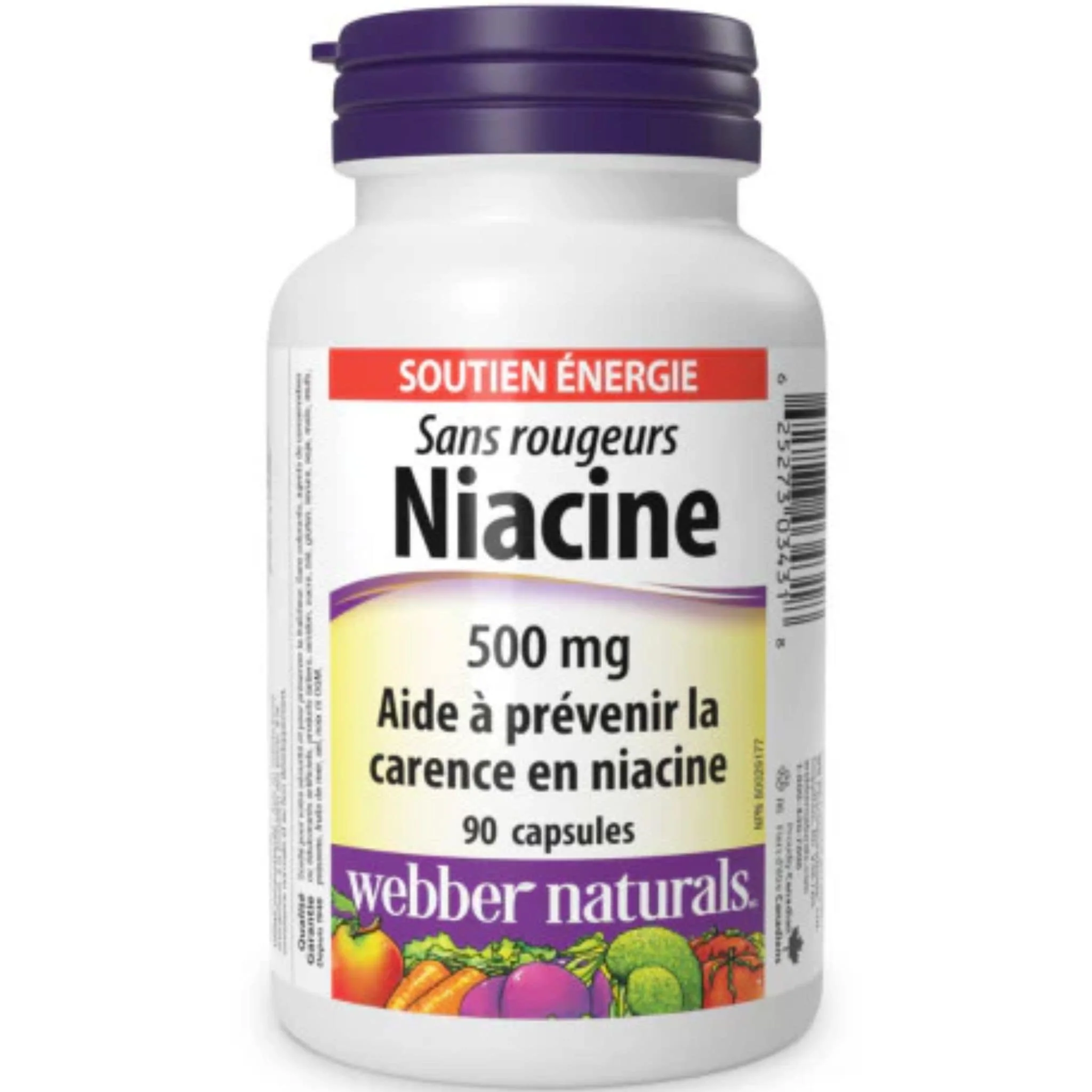 Webber Naturals Niacin 500mg, No Flush, With Vitamin B3, 90 Capsules - Image 2