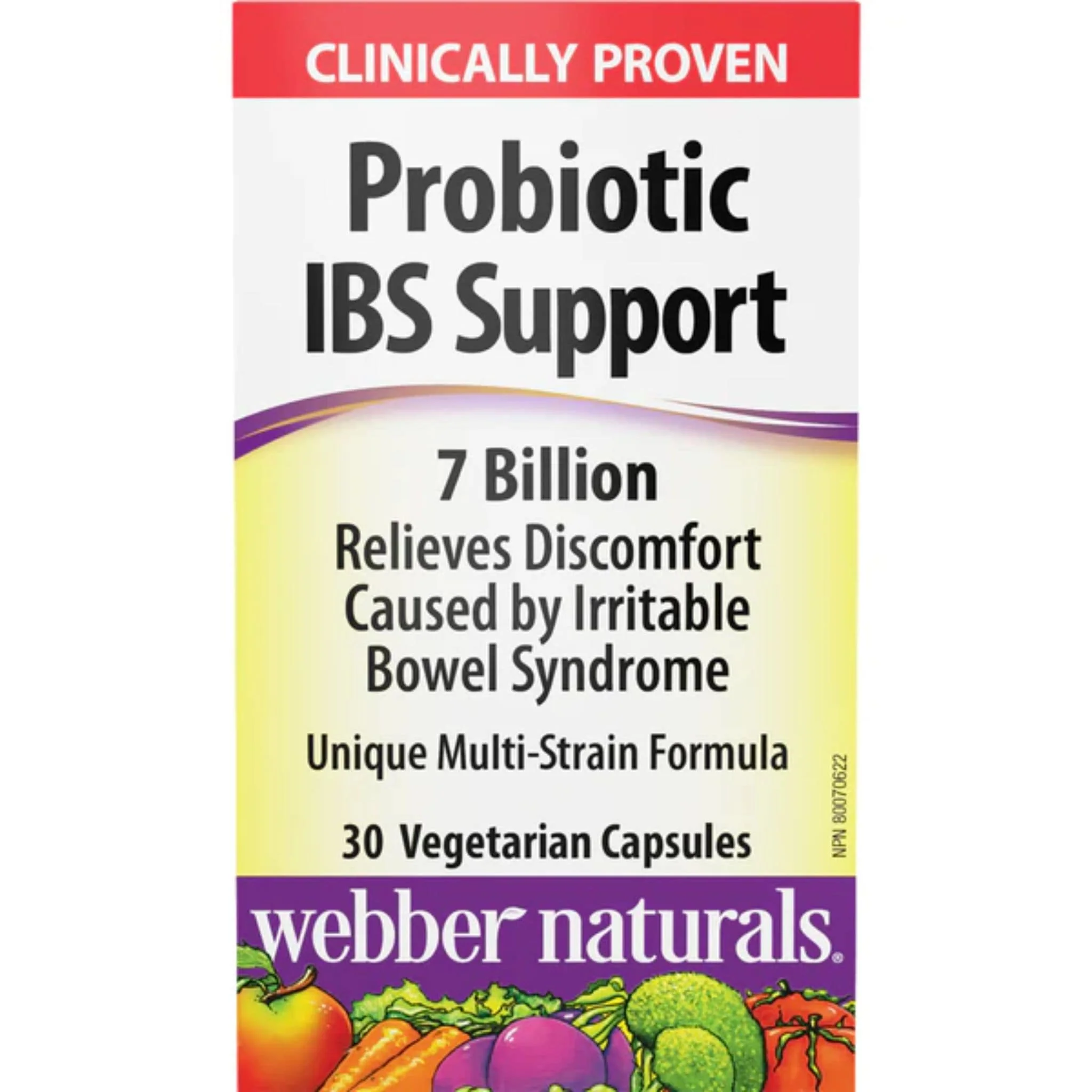 Webber Naturals Probiotic, IBS Support, 7 Billion, 30 Vegetarian Capsules