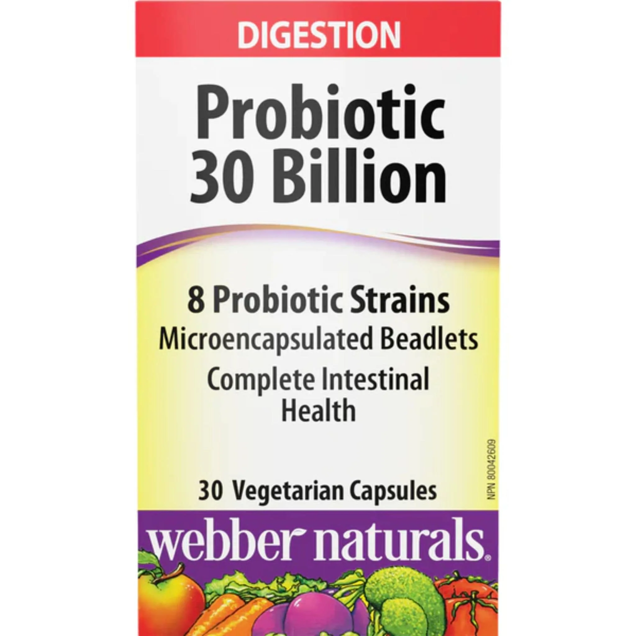 Webber Naturals Probiotic Multi Strain, 30 Billion Active Cells, 8 Probiotic Strains, 30 Capsules