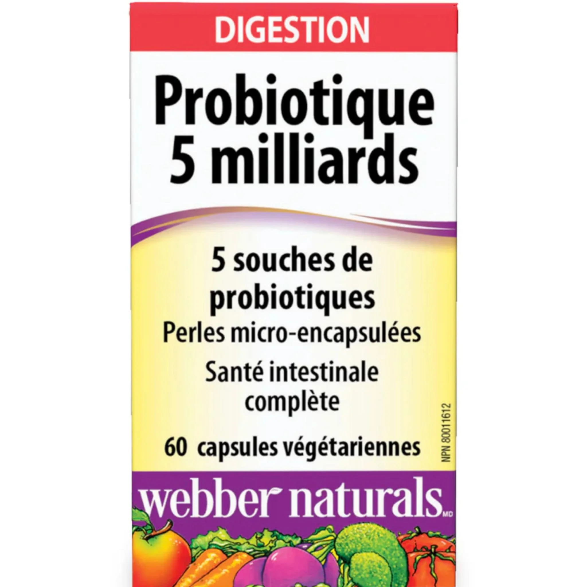 Webber Naturals Probiotic Multi Strain, 5 Billion Active Cells, 5 Probiotic Strains, 60 Vegetarian Capsules - Image 2