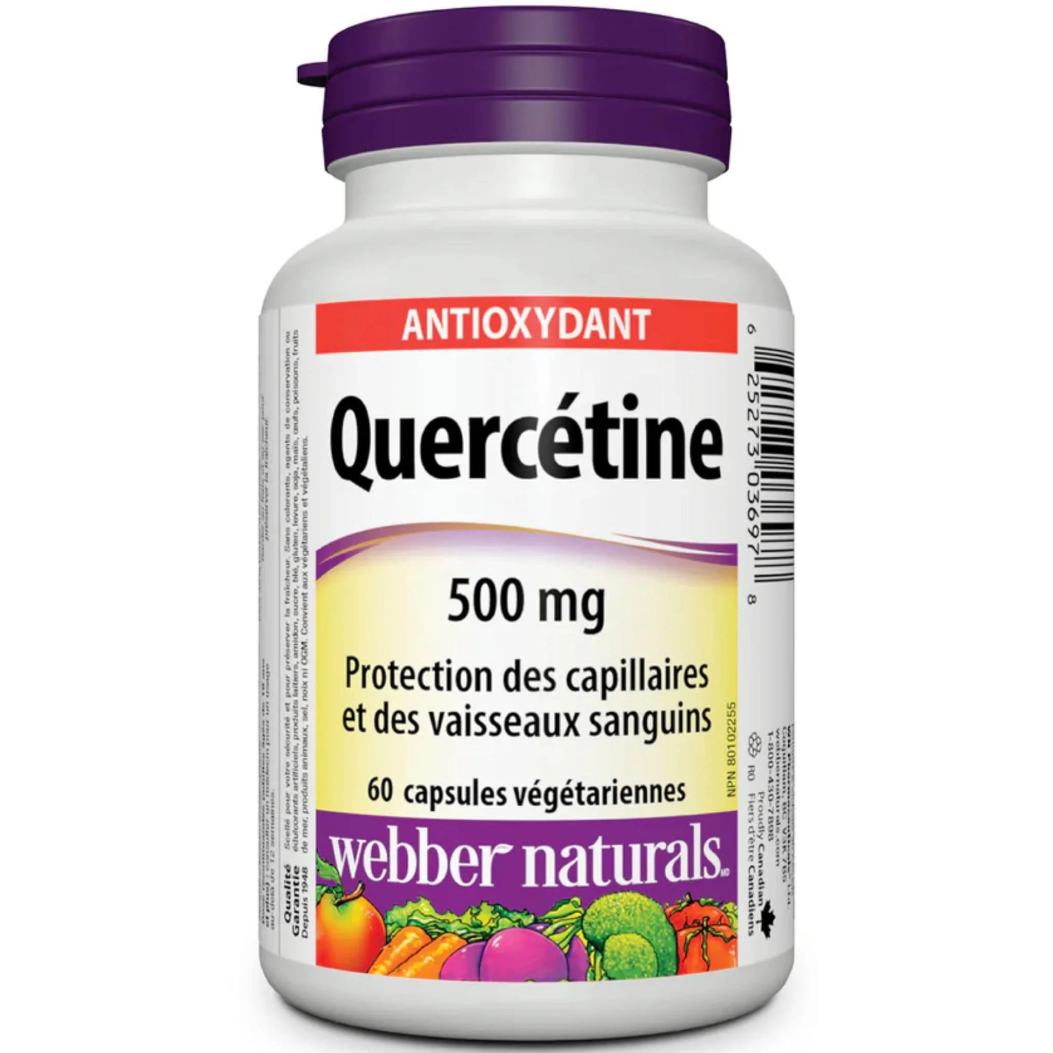 Webber Naturals Quercetin 500mg, 60 Vegetable Capsules - Image 2