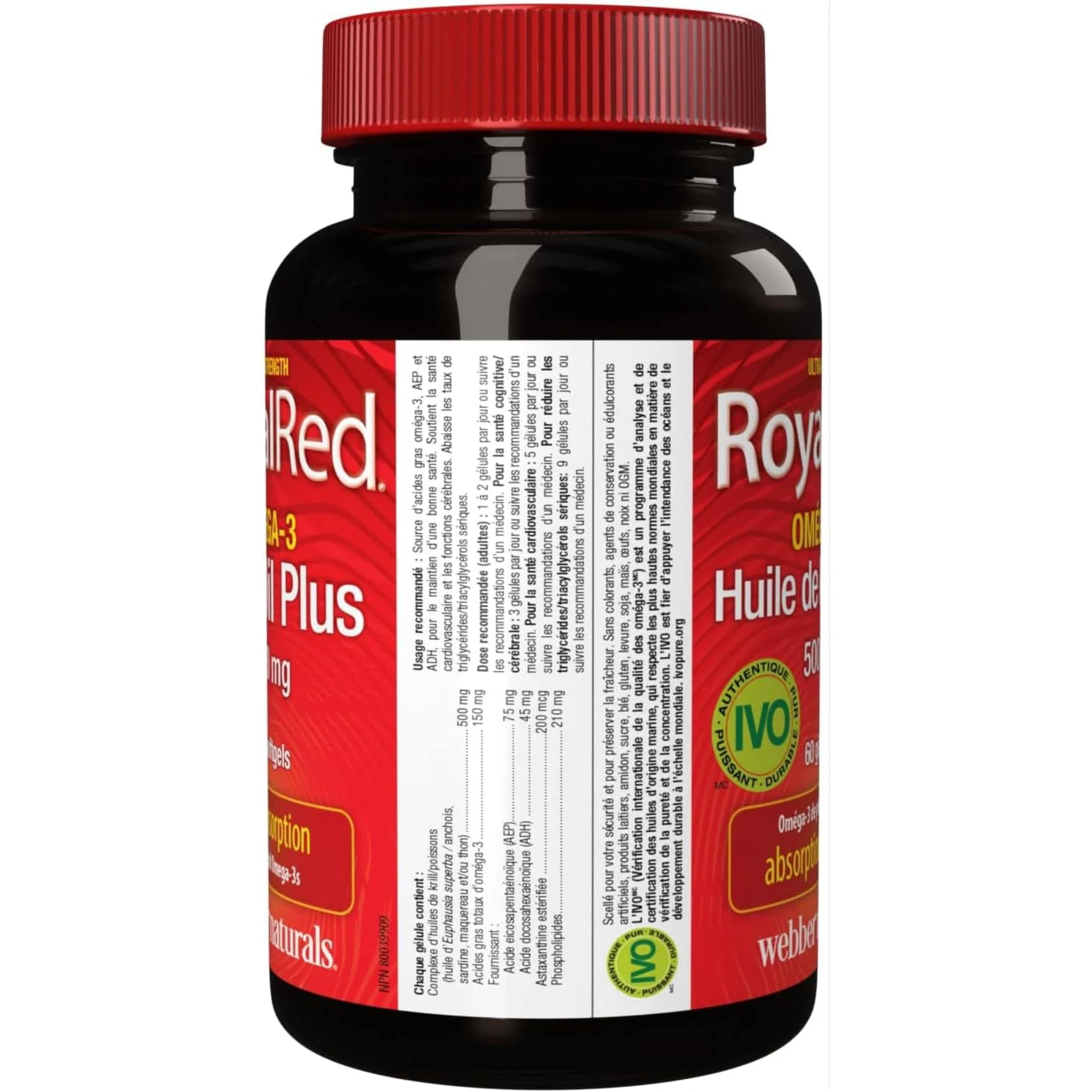 Webber Naturals Royal Red Omega-3 Krill Oil 500mg, 60 Softgels - Image 3