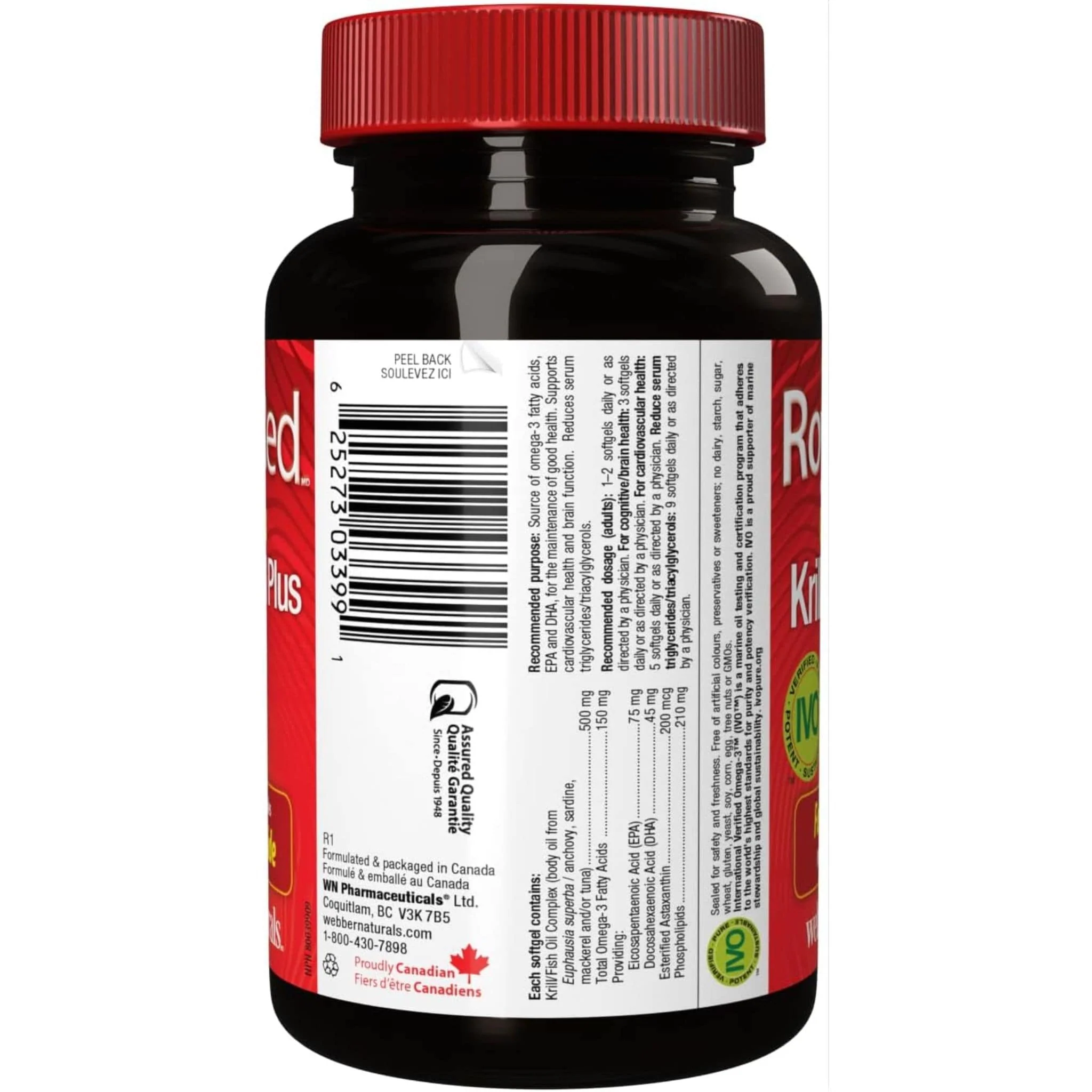 Webber Naturals Royal Red Omega-3 Krill Oil 500mg, 60 Softgels - Image 4