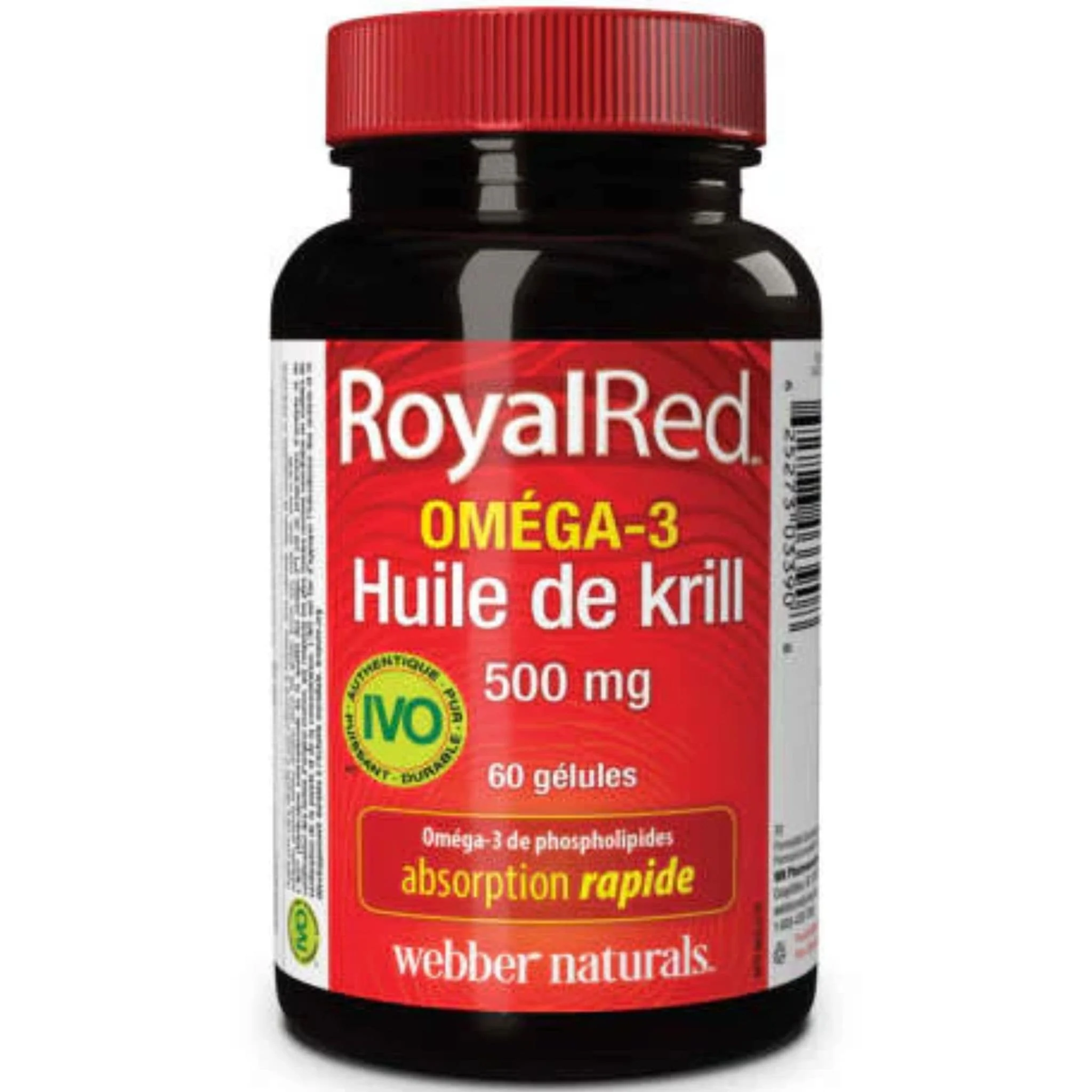 Webber Naturals RoyalRed Omega-3 Krill Oil 500mg, 100% Pure, 60 Softgels - Image 2