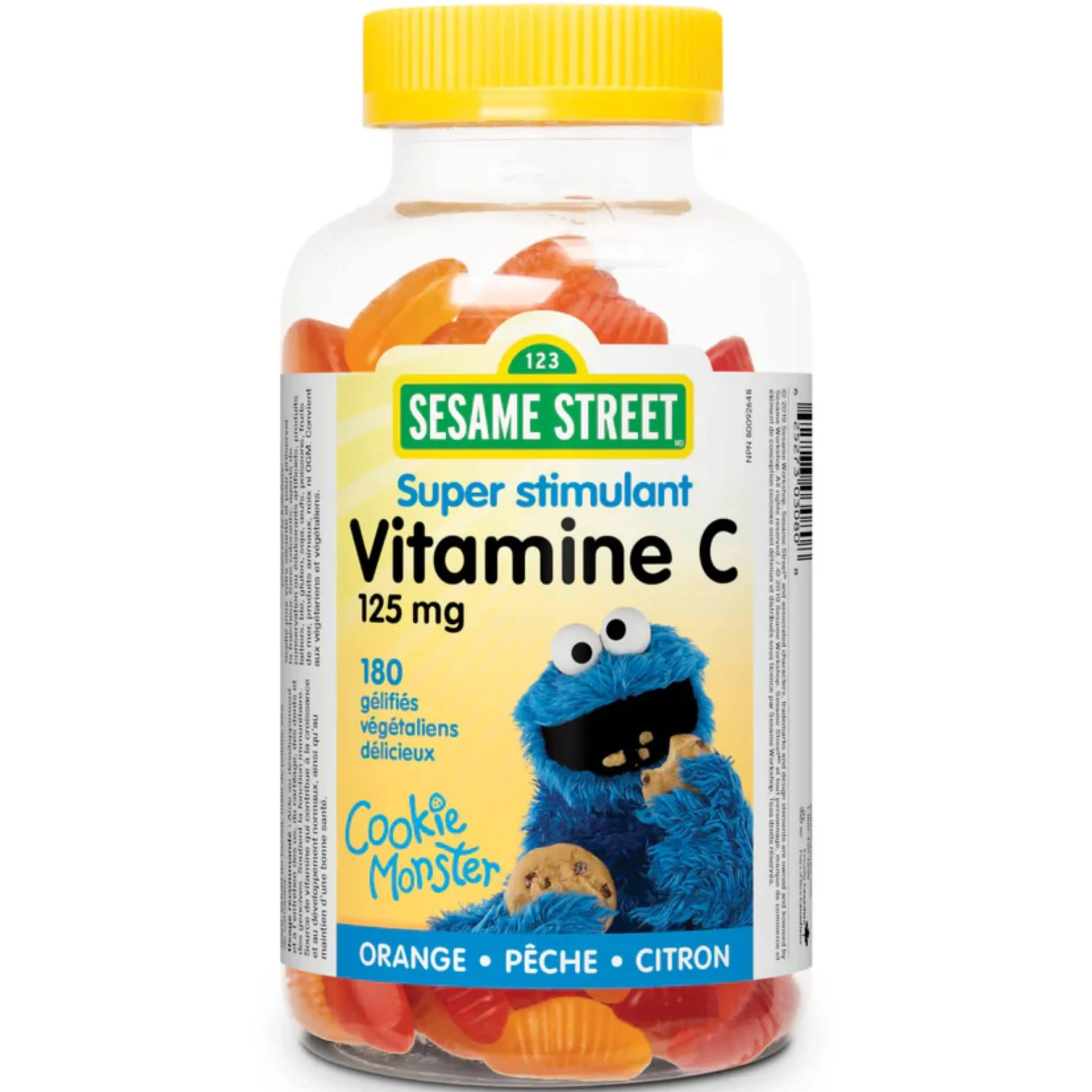 Webber Naturals Sesame Street Vitamin C Gummy 125mg, Orange, Peach, Lemon, 180 Gummies - Image 2