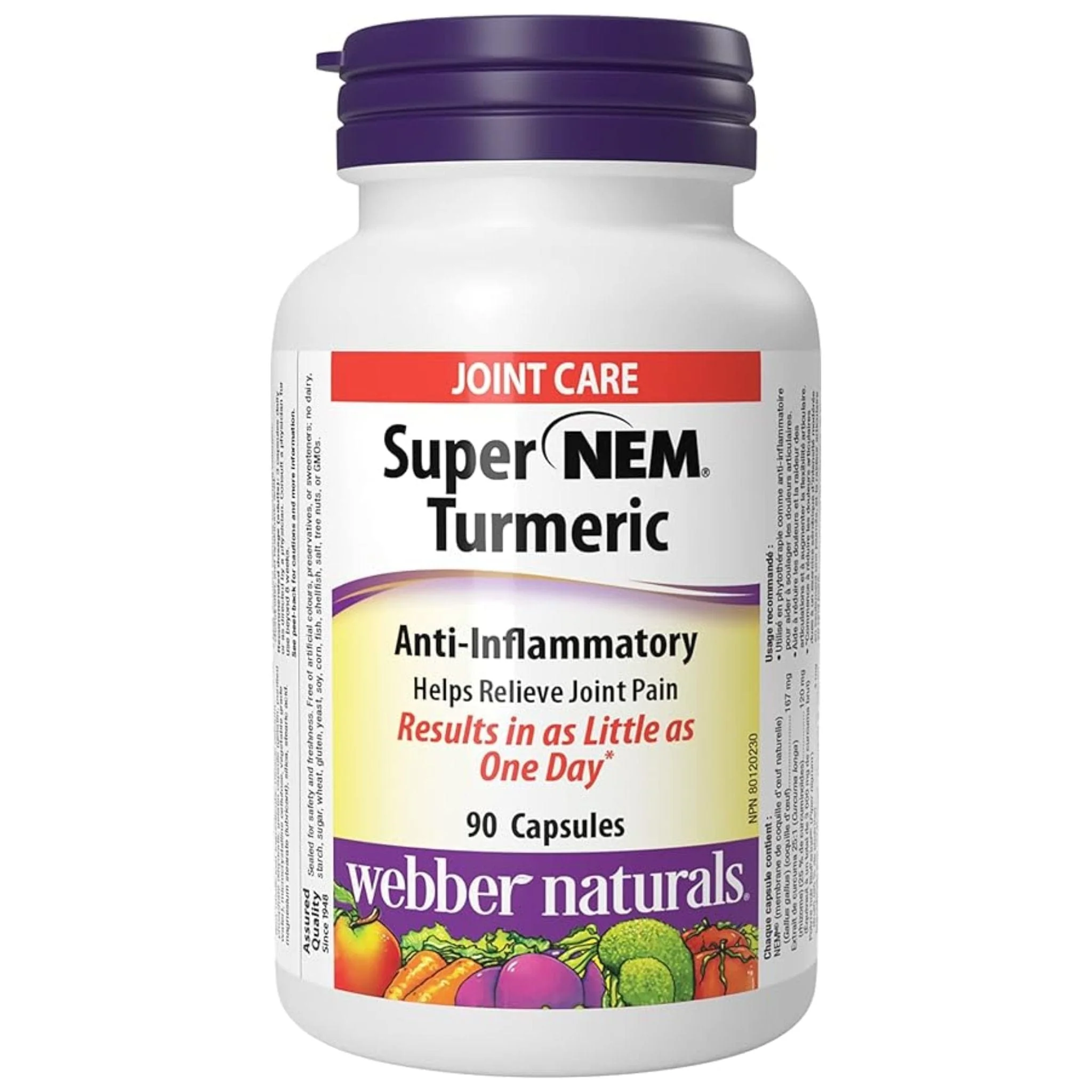 Webber Naturals Super NEM Turmeric, Anti-Inflammatory, Relieve Joint Pain, 90 Capsules