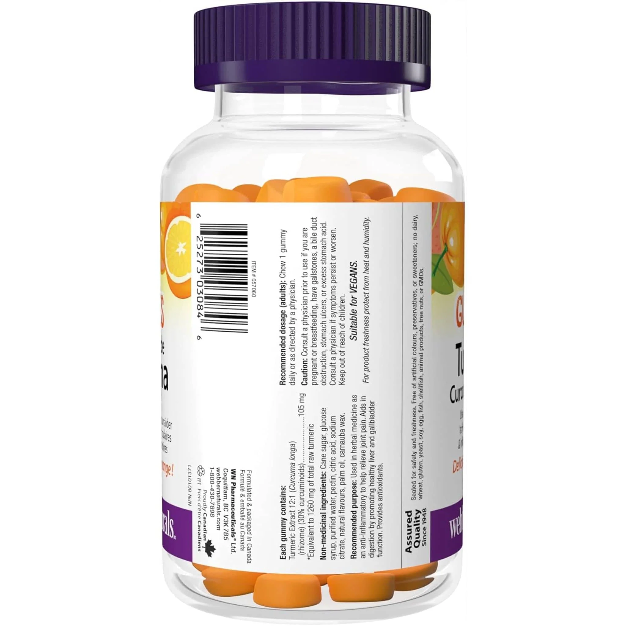 Webber Naturals Turmeric Curcumin Gummies, 120 Gummies - Image 7
